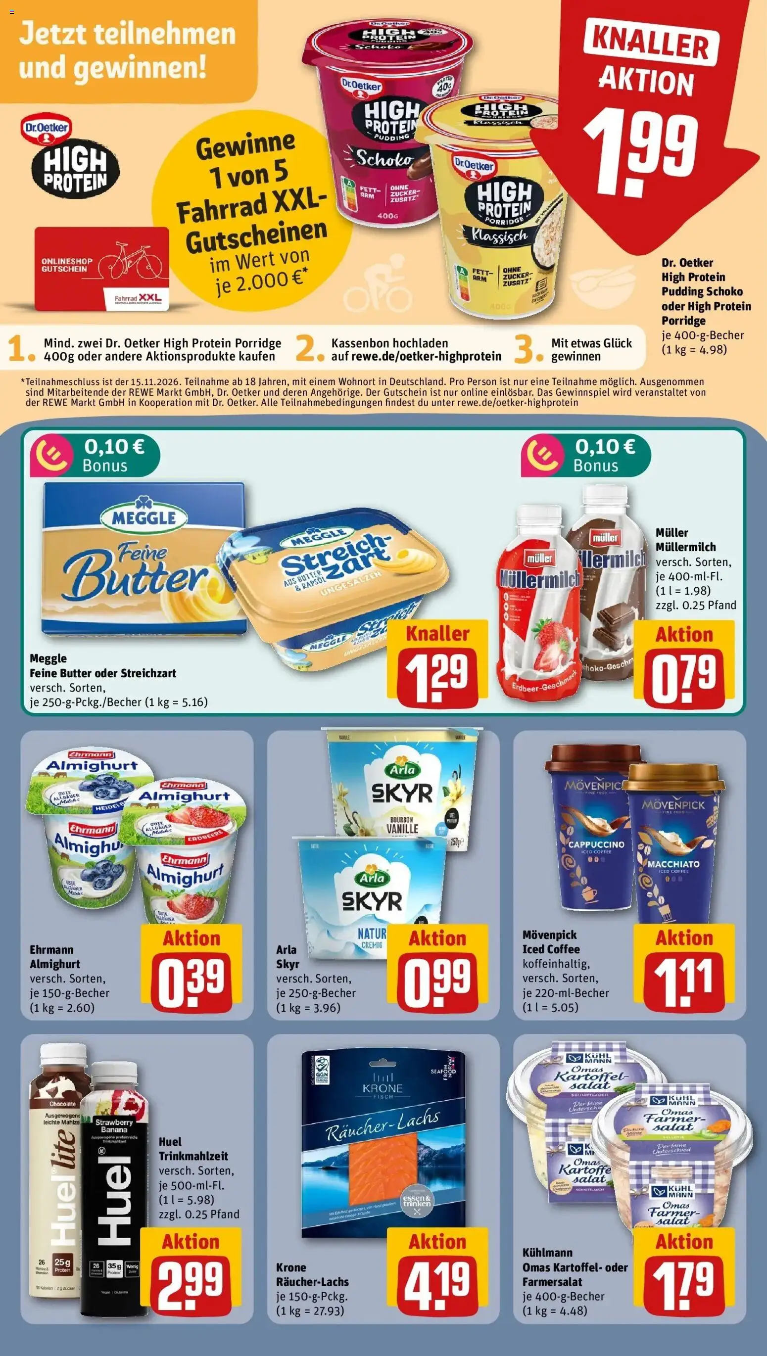 REWE Prospekt ab 19.10.2026 zum Blättern » Angebote | Seite: 13 | Produkte: Ehrmann almighurt, Rapsöl, Pudding, Räucherlachs