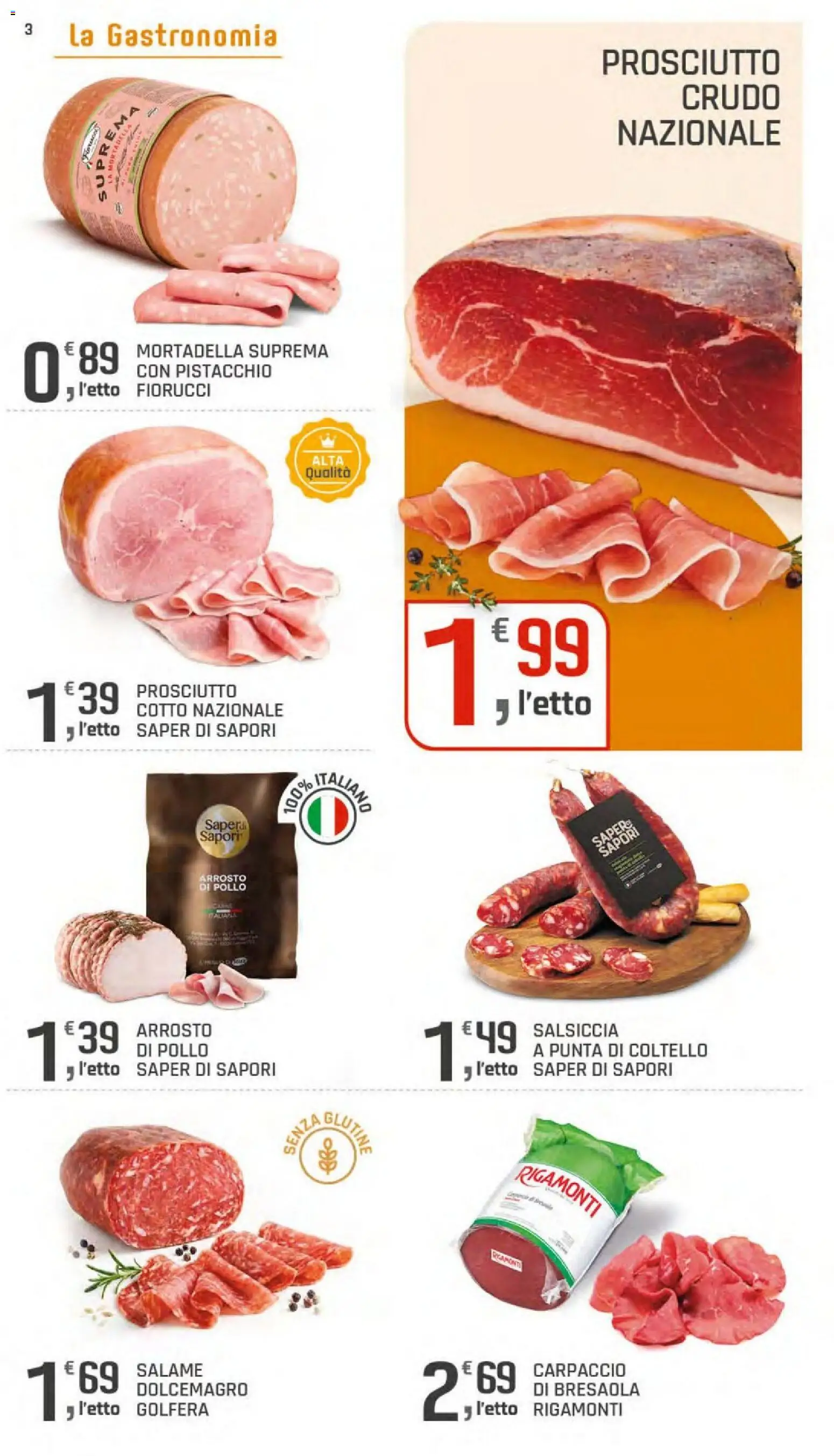 Volantino DOK del 23/07/2026 | Pagina: 3 | Prodotti: Salame, Bresaola, Prosciutto, Salsiccia