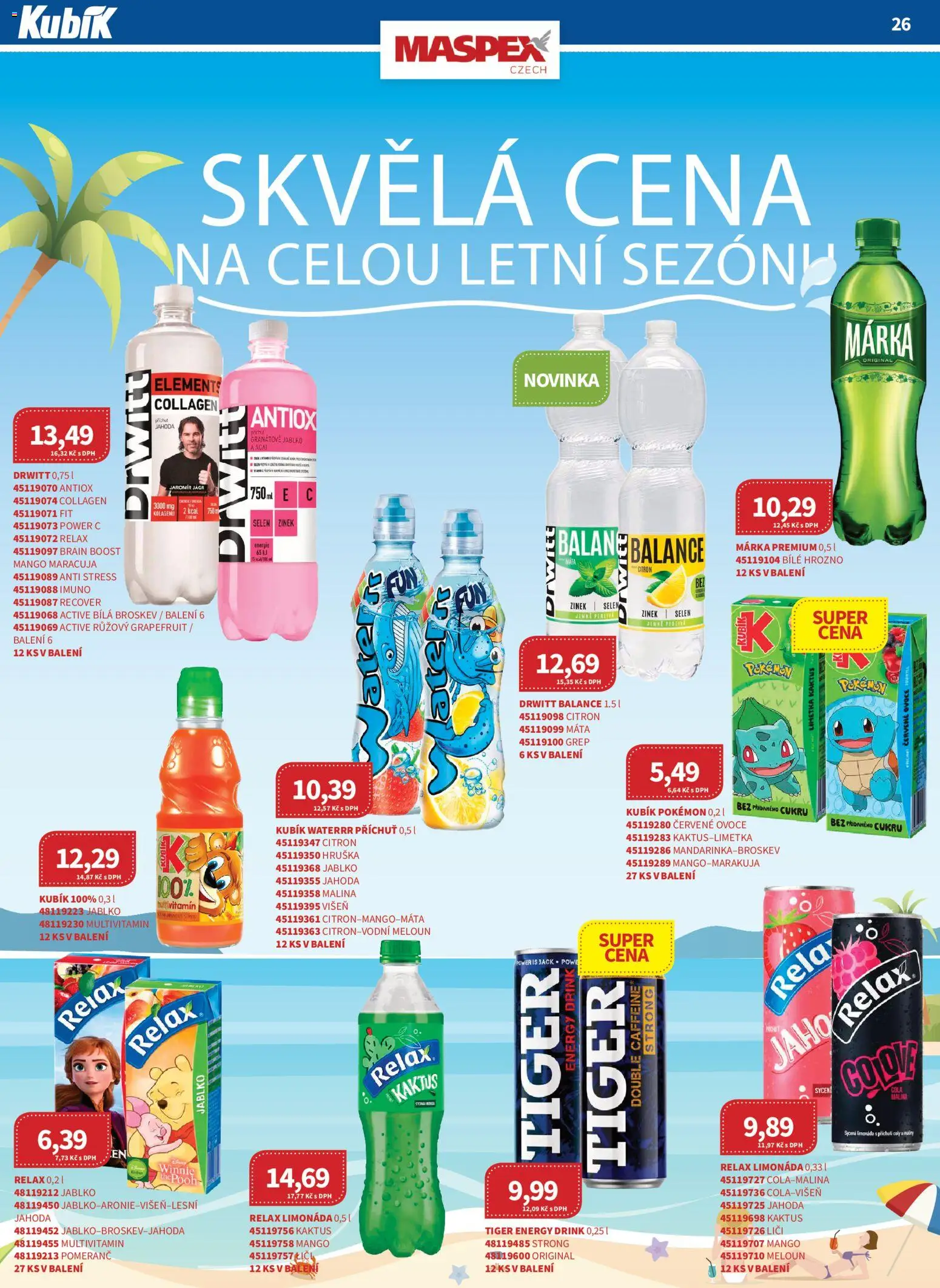 Kubík leták - Velkoobchod 08/2026 od 01.08.2026 | Strana: 26 | Produkty: Limonáda, Tiger, Kubík Waterrr, Energy drink