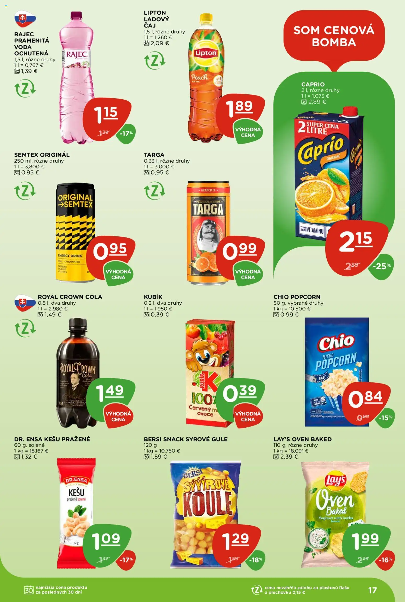 Nové Terno akcie – leták je platný od 22.10.2026 | Strana: 17 | Produkty: Popcorn, Rajec, Syrové gule, Cola