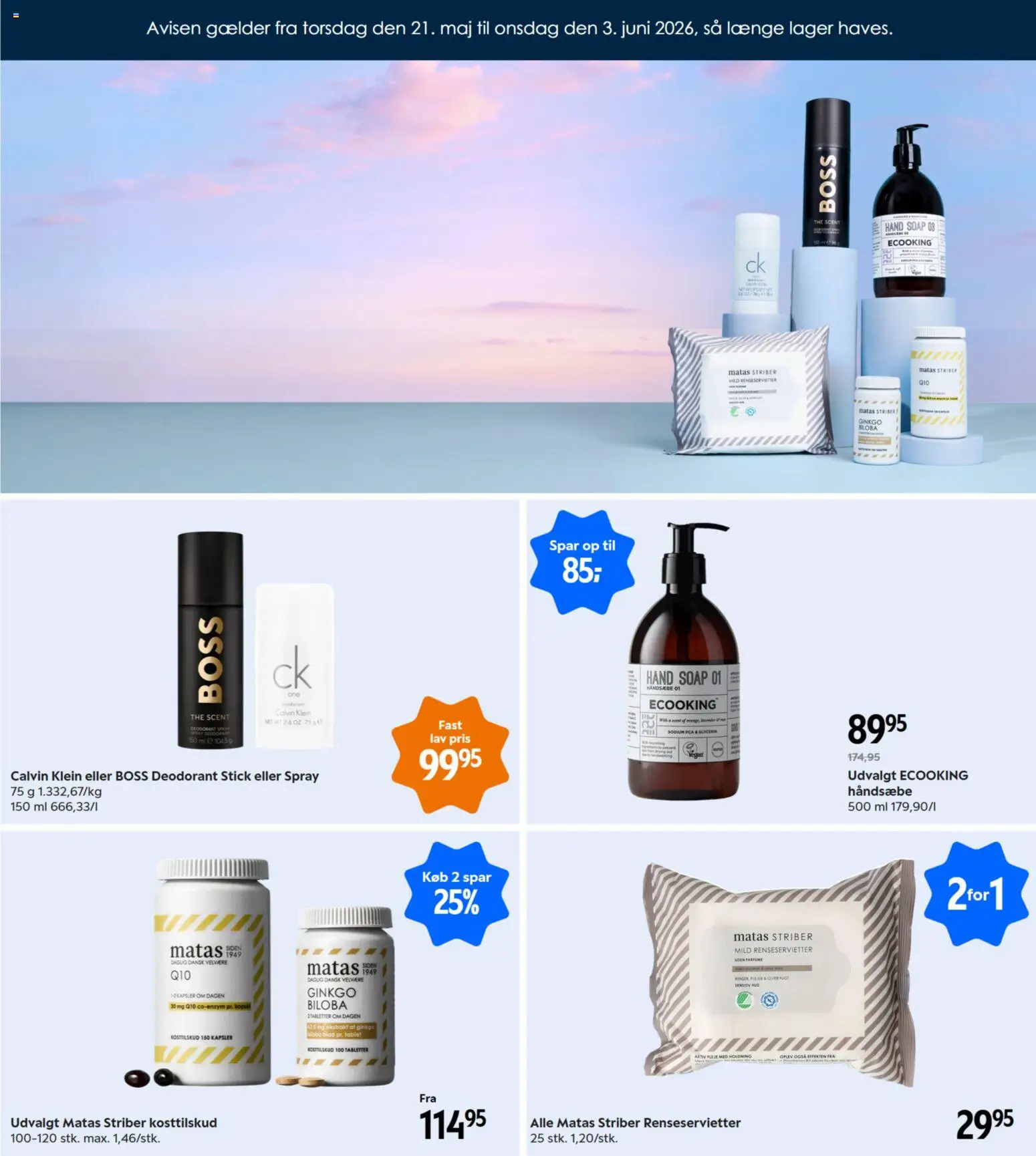 Matas tilbudsavis – gyldig fra 21.05.2026 | Side: 1 | Produkter: Deodorant, Tablet
