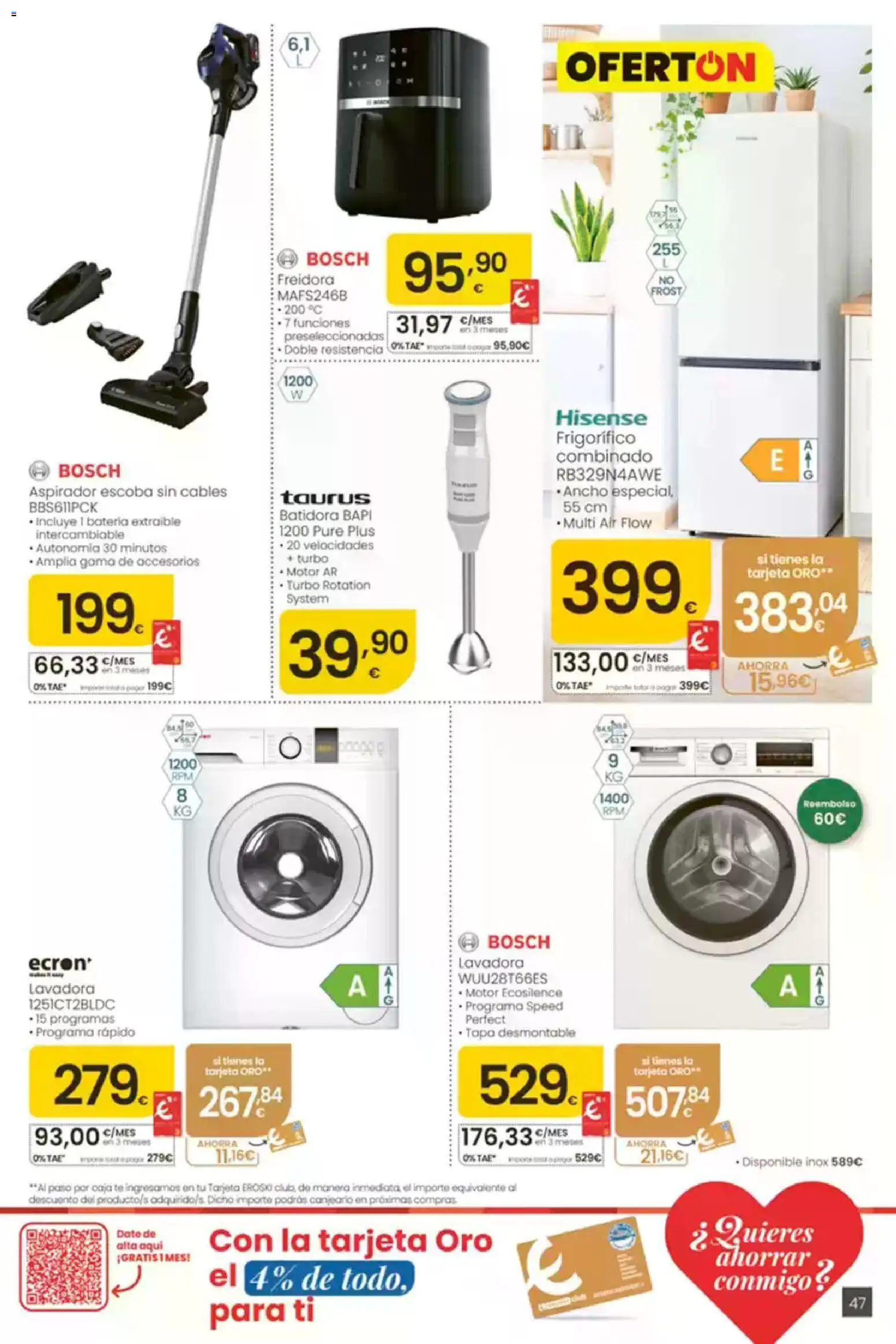 Eroski É bo que sexa de aquí │ válido desde el 30/07/2026 | Página: 47 | Productos: Escoba, Té, Lavadora, Batidora