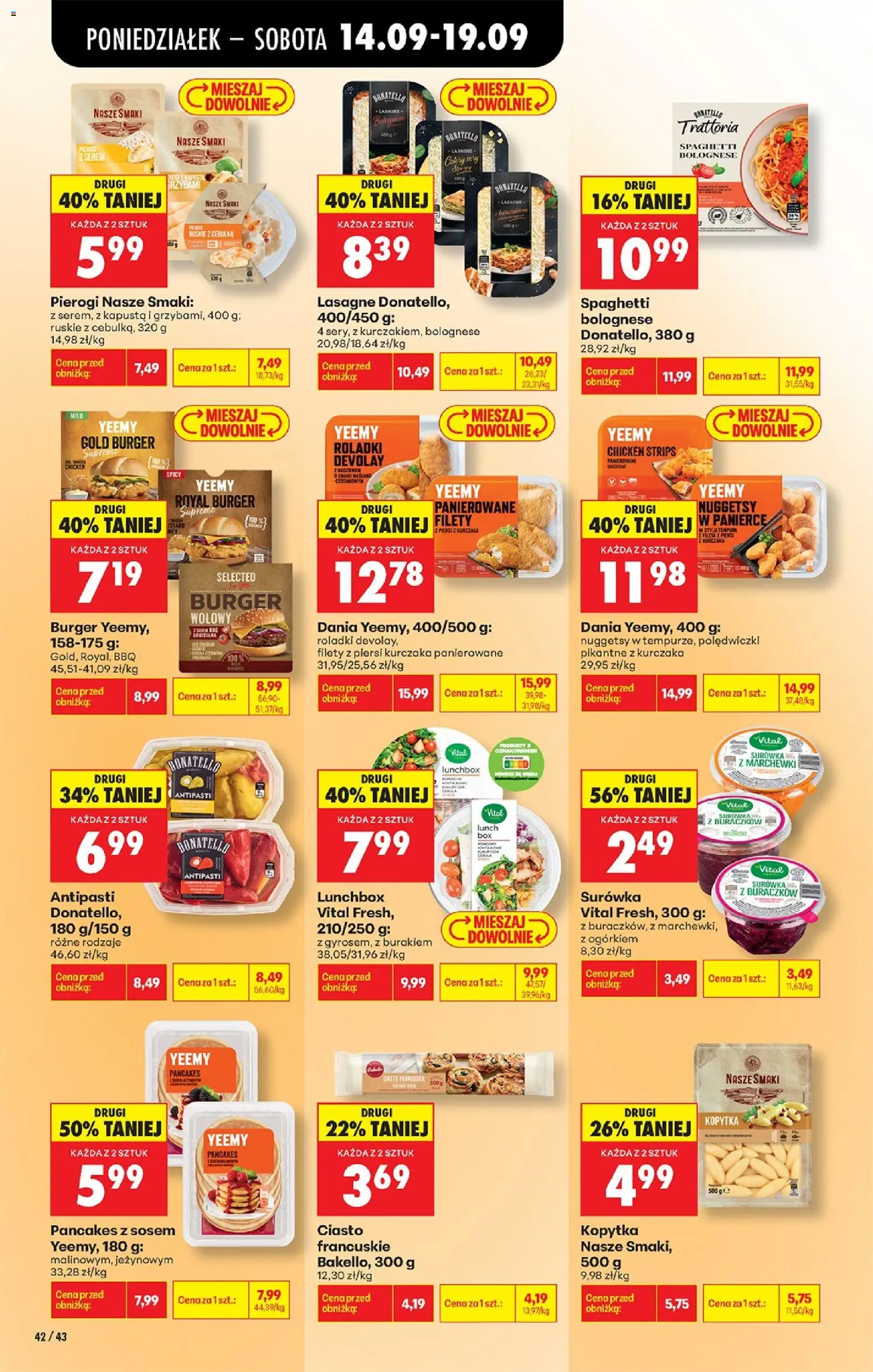 Biedronka Polsko leták od 14.09.2026 | Strana: 62 | Produkty: Burger, Kapusta, Lunch, Lasagne