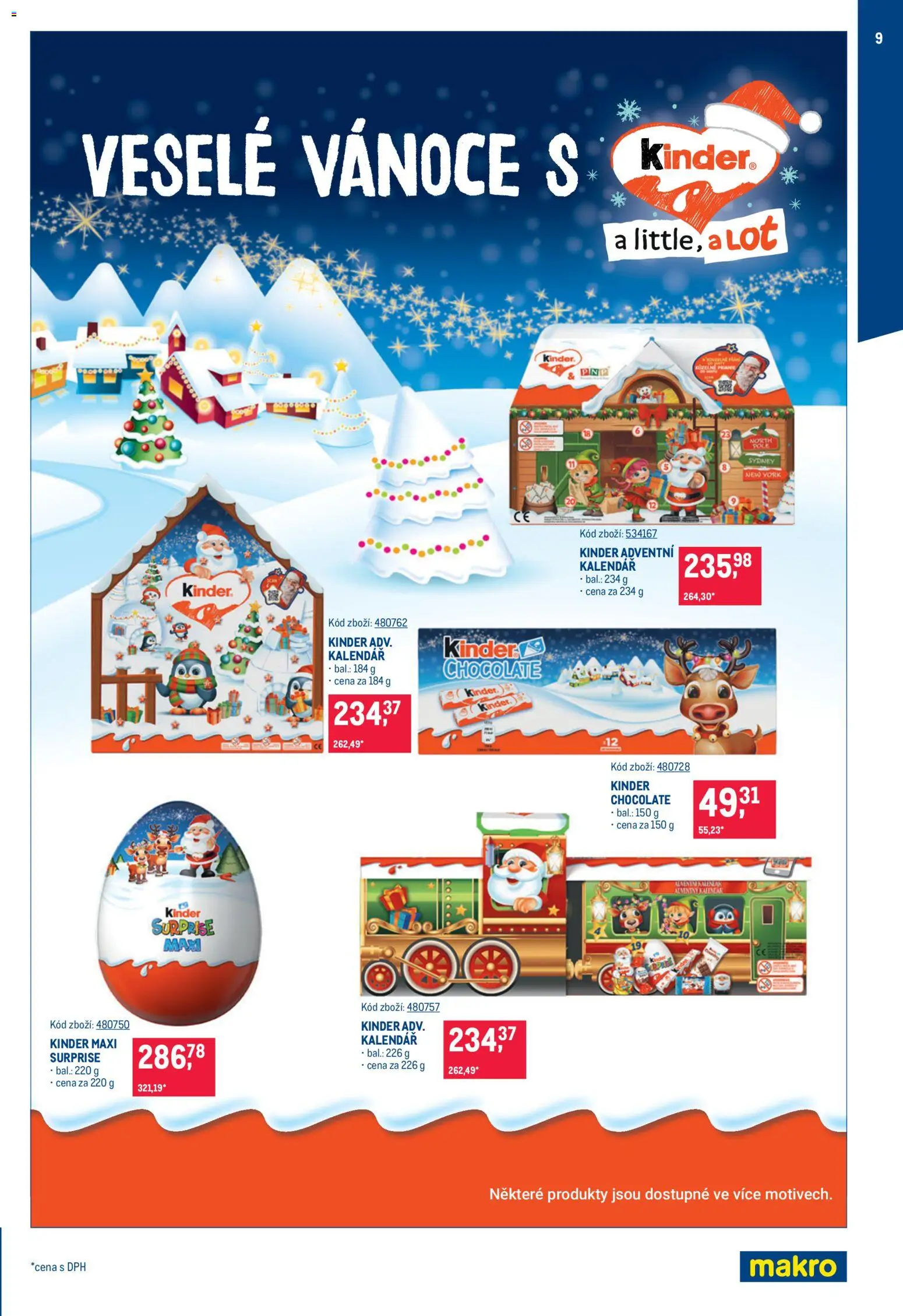 Makro leták - Mikulášské čokolády od 07.10.2026 | Strana: 9 | Produkty: Adventní kalendář, Kalendář, Kinder adventní kalendář, Kinder
