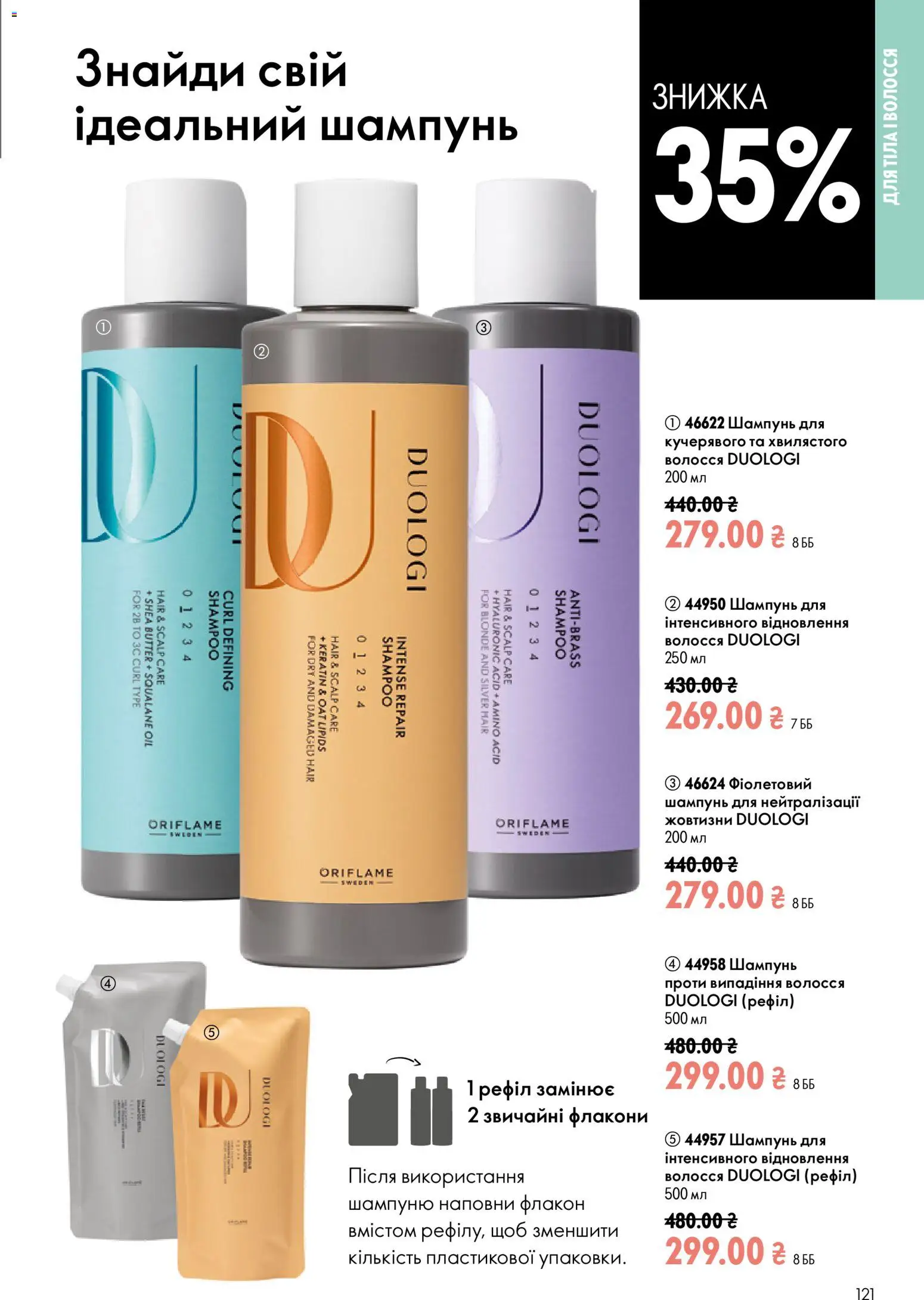 Oriflame Kаталог - дійснийкції з 12.07.2026 | Сторінка: 121 | Товари: Шампунь