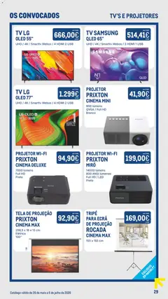 Pré-visualização Makro Os Convocados válido de 26.05.2026 | Página: 29 | Produtos: USB, Projetor, Tela de projeção