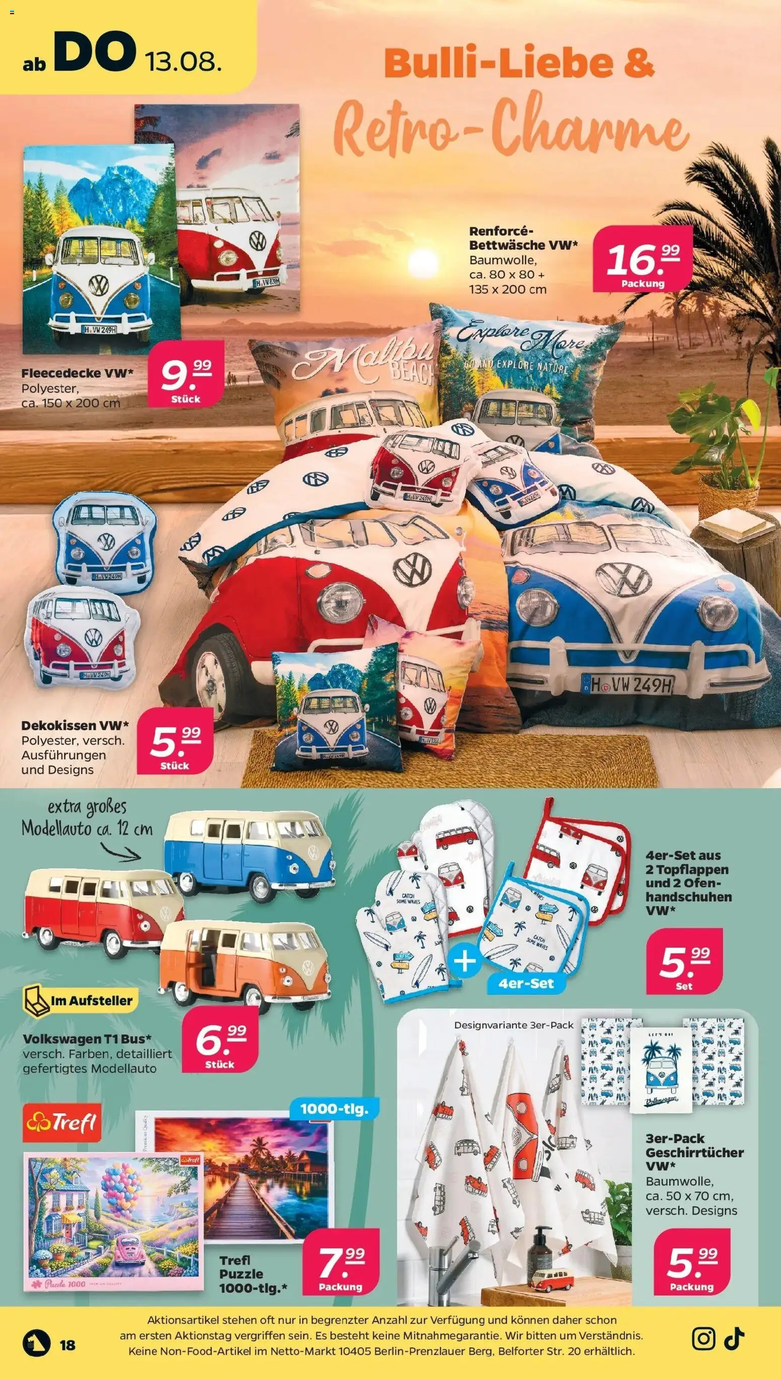 Netto Wochenangebote ab 10.08.2026 → Angebote nächste Woche | Seite: 20 | Produkte: Ofen, Merci, Bettwäsche