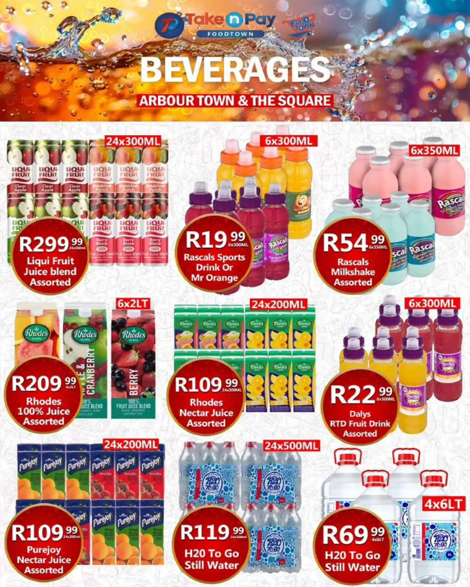 New Take n Pay catalogue – valid from 13/07/2026 | Page: 3 | Products: Cesto para colada, Juice, Water, Fruit