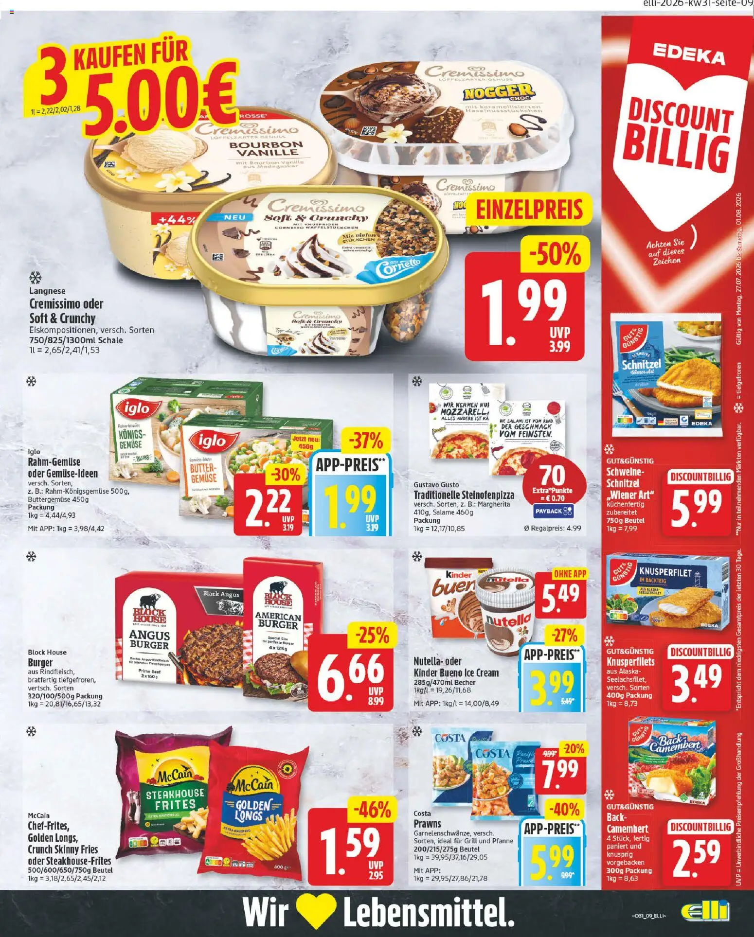 Elli Markt Prospekt Hövelhof – gültig ab 27.07.2026 | Seite: 13 | Produkte: Grill, Burger, Nutella, Gemüse