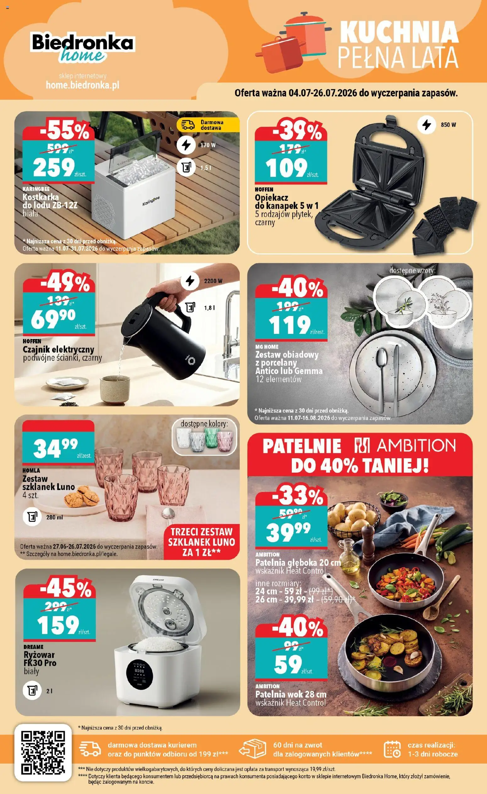 Biedronka gazetka - Home od 11.07.2026 | Strona: 2 | Produkty: Czajnik elektryczny, Czajnik, Zestaw obiadowy, Patelnia