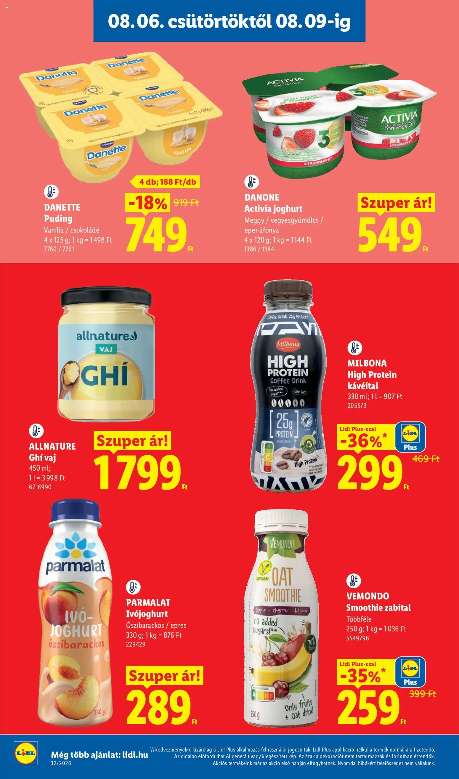 Lidl akciós ujság - amely érvényes a következő dátumtól: 2026.08.06. | Oldal: 12 | Termékek: Milbona, Protein, Vanília, Csokoládé