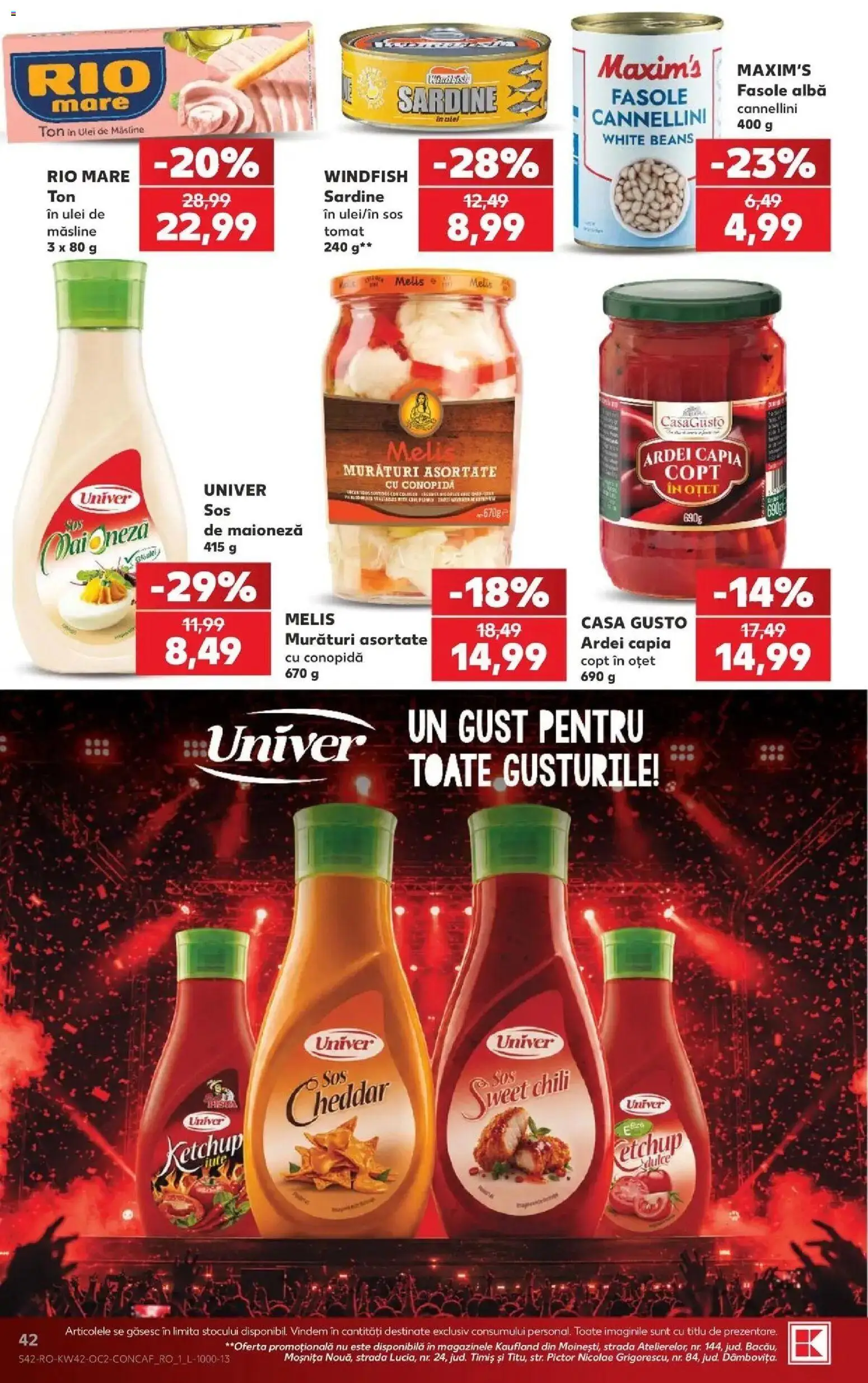Kaufland Domnesti 14.10.2026 - Revista si Oferta | Pagină: 42 | Produse: Ardei, Oțet, Fasole albă, Sos