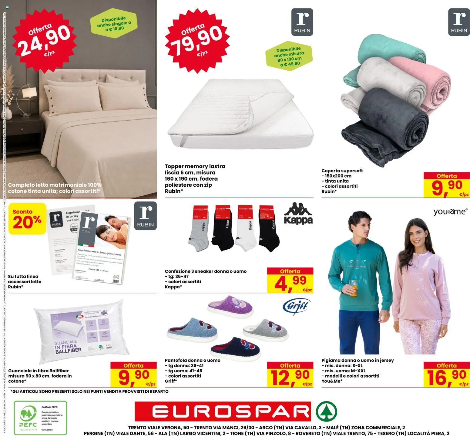 Volantino Eurospar del 17/09/2026 | Pagina: 24 | Prodotti: Pigiama, Letto, Coperta, Guanciale