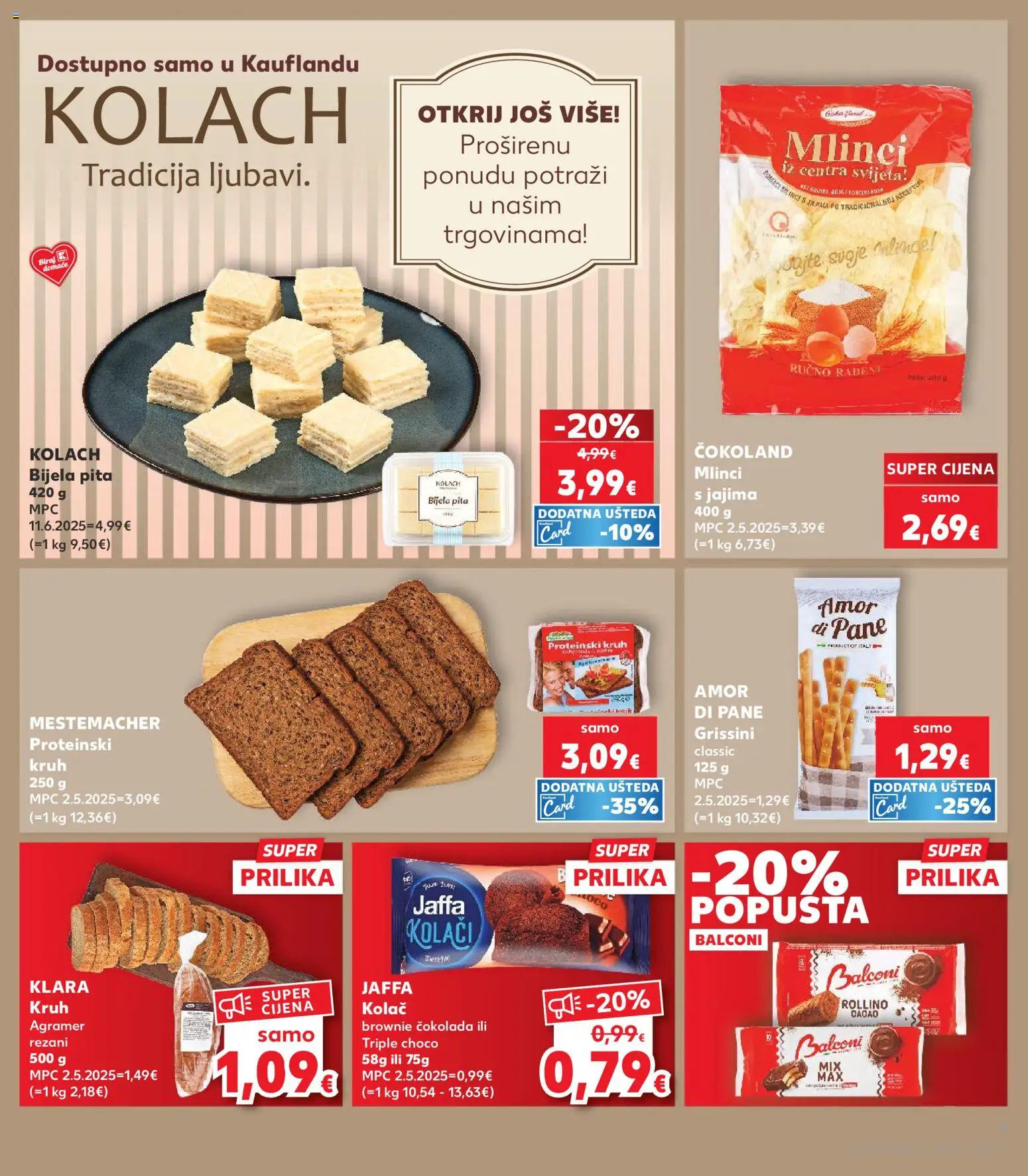 Kaufland HR akciós ujság - amely érvényes a következő dátumtól: 10.06.2026 | Oldal: 7 | Termékek: Pita, Grissini, Brownie