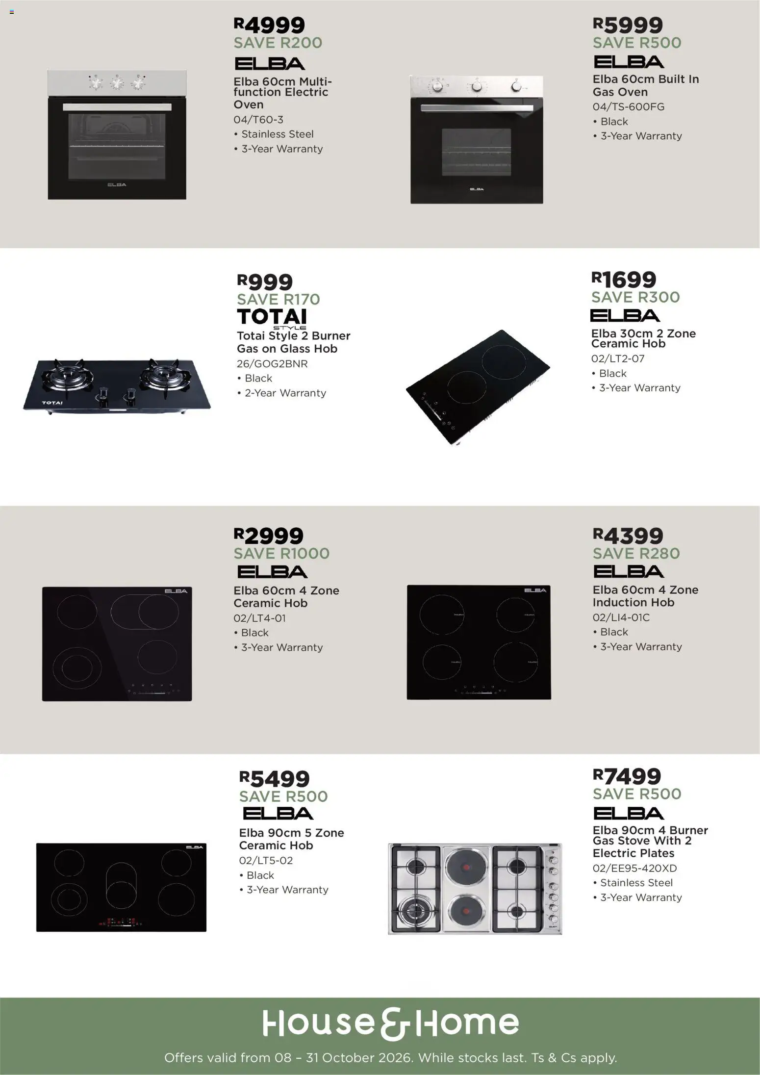 New House and Home catalogue – valid from 08/10/2026 | Page: 3 | Products: Oven, Hob, Stove, Gas stove