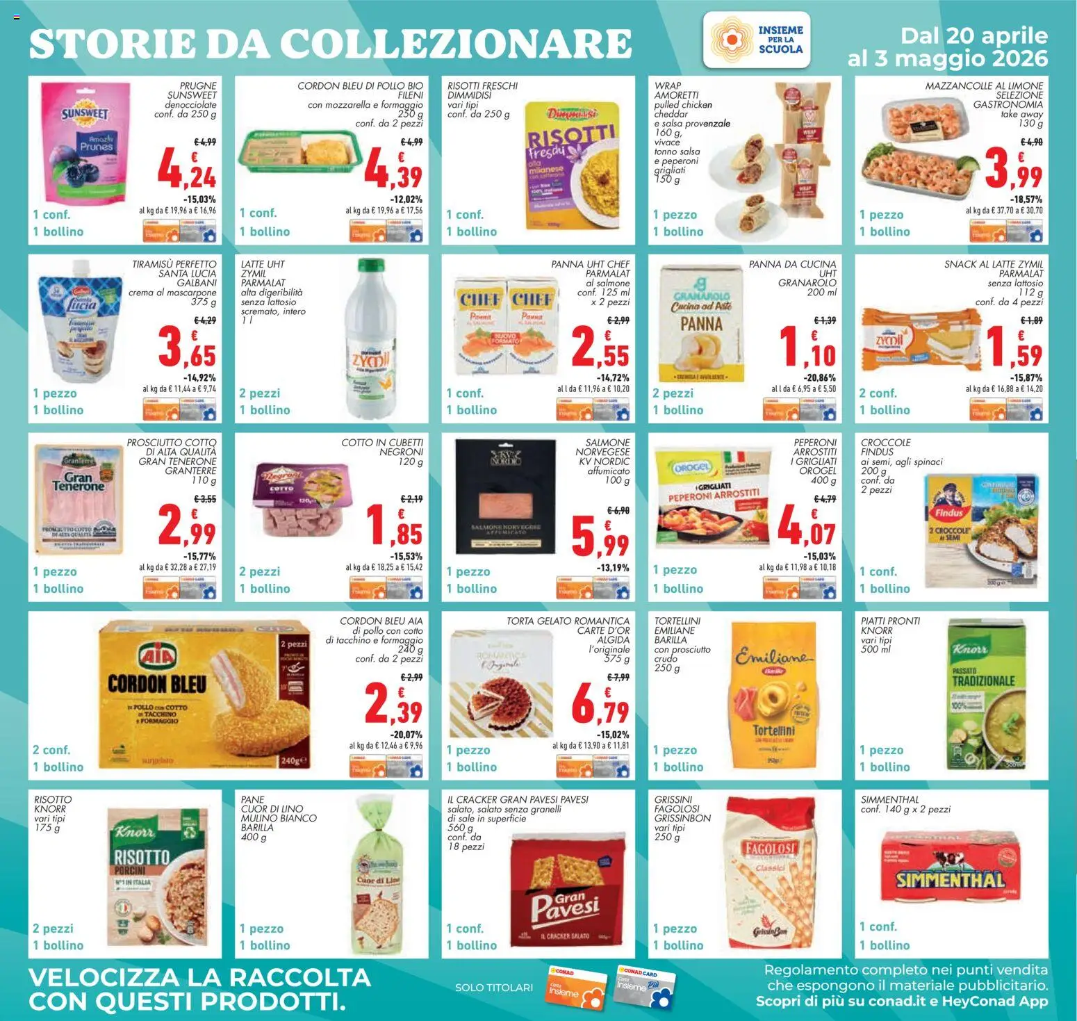 Volantino Conad del 22.04.2026 | Pagina: 26 | Prodotti: Crema, Crackers, Tonno, Mascarpone