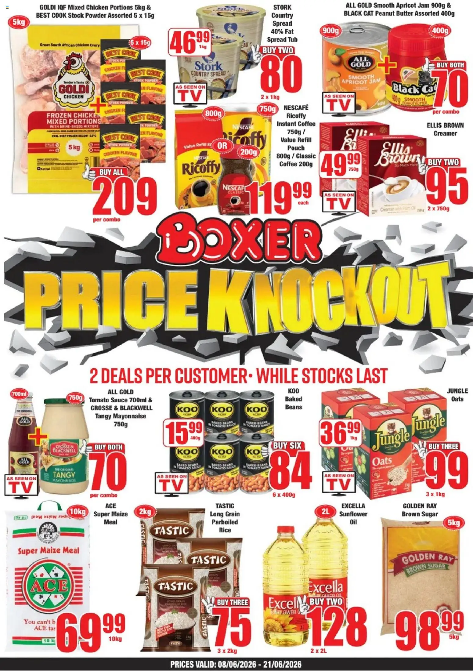 New Boxer catalogue – valid from 08.06.2026 | Page: 1 | Products: Beans, Oil, Tomato sauce, Sauce