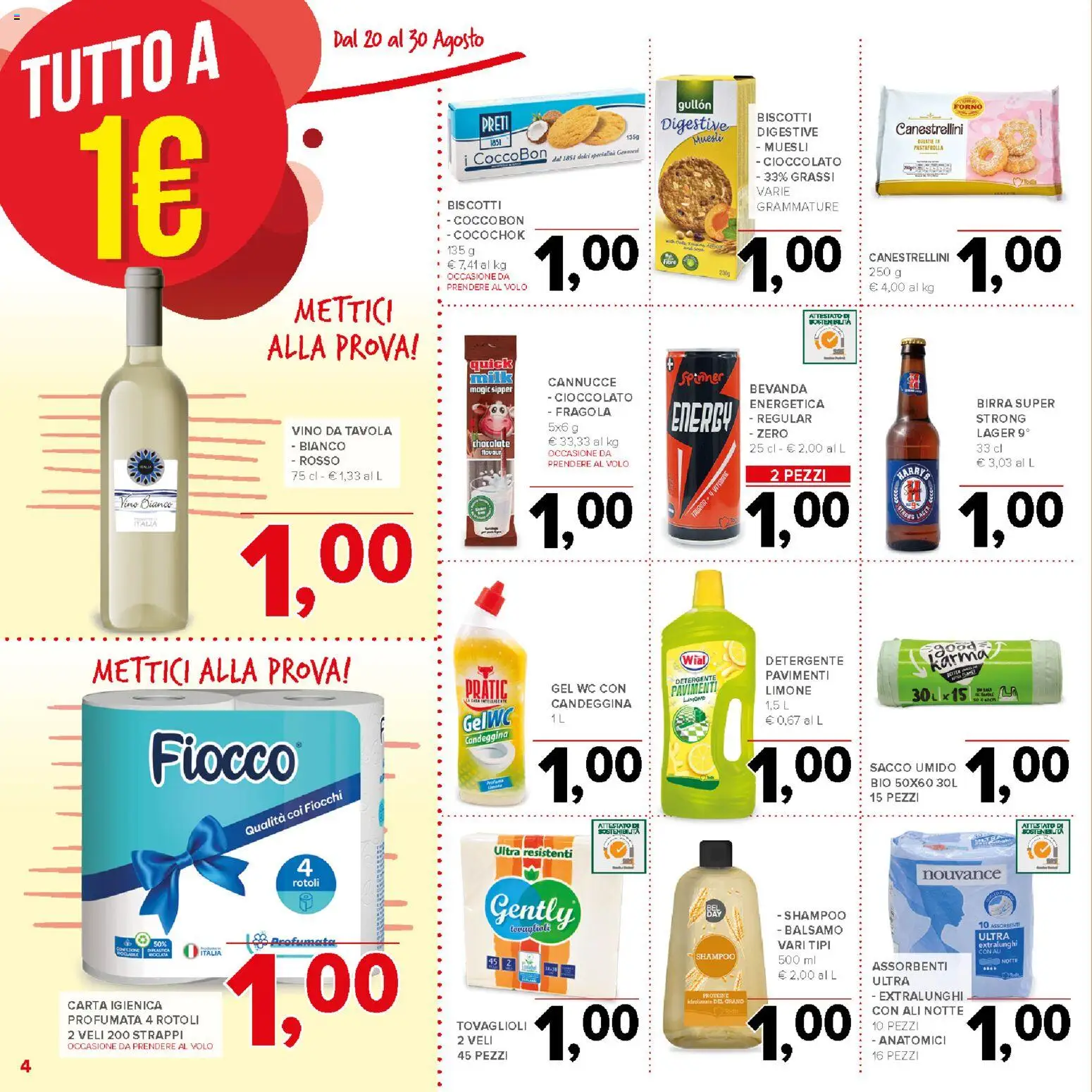 Volantino Todis del 20/08/2026 | Pagina: 4 | Prodotti: Vino, Dolci, Specialità, Vino bianco
