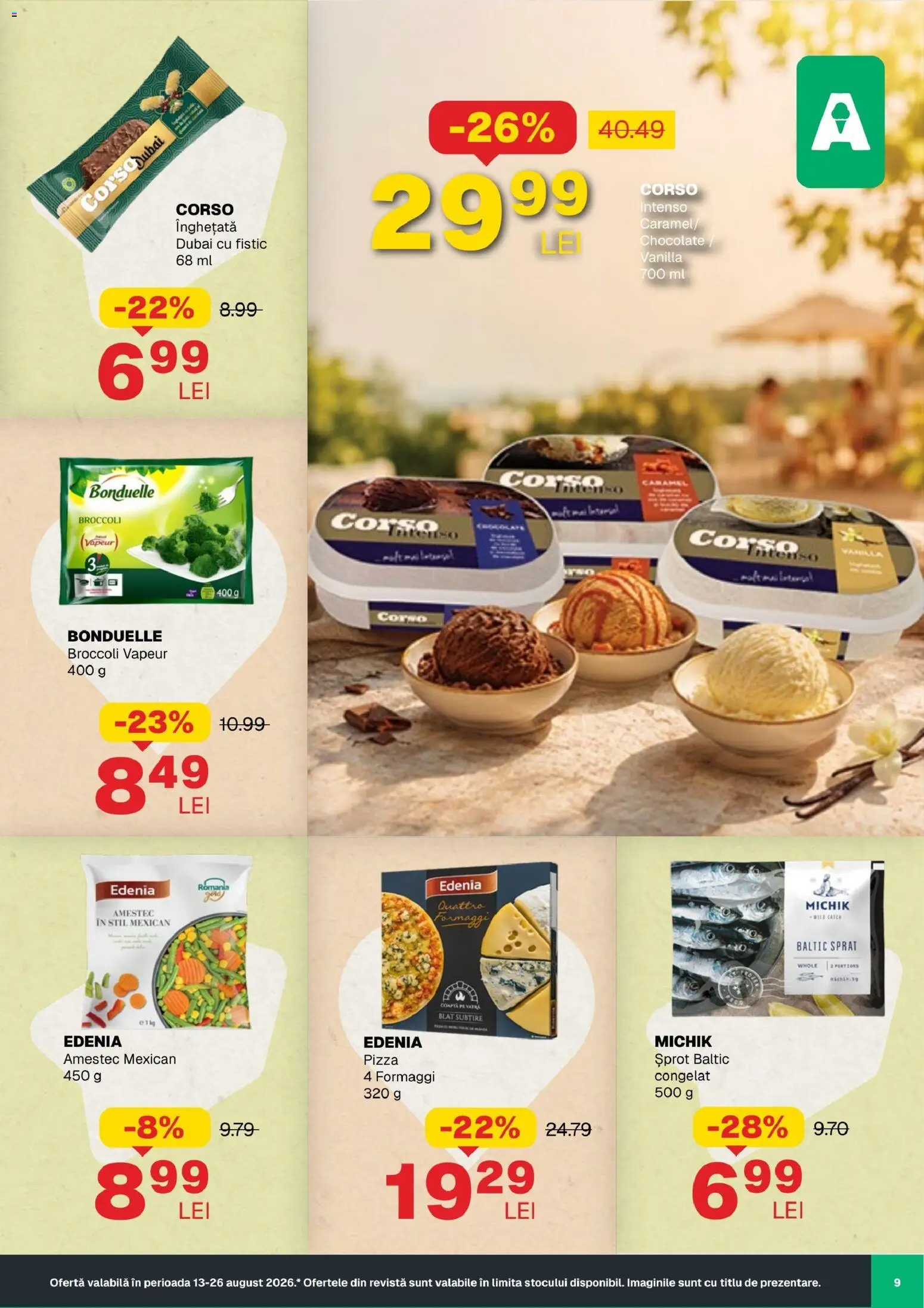 Noul catalog Annabella – valabil de la 13.08.2026 | Pagină: 9 | Produse: Pizza, Fistic, Amestec, Înghețată