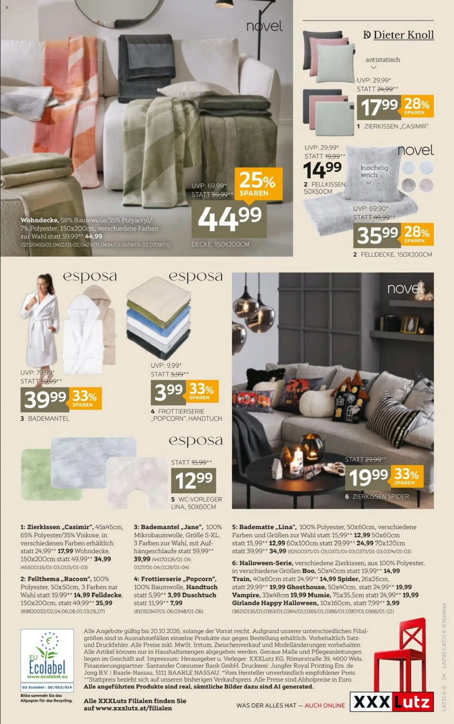 XXXLutz 20% auf viele Bettwäschen gültig ab 06.10.2026 | Seite: 3 | Produkte: Bademantel