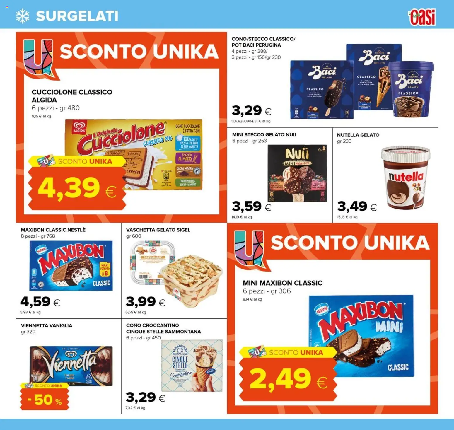 Volantino Oasi del 21/08/2026 | Pagina: 19 | Prodotti: Vaniglia, Gelato, Nutella, Cacao