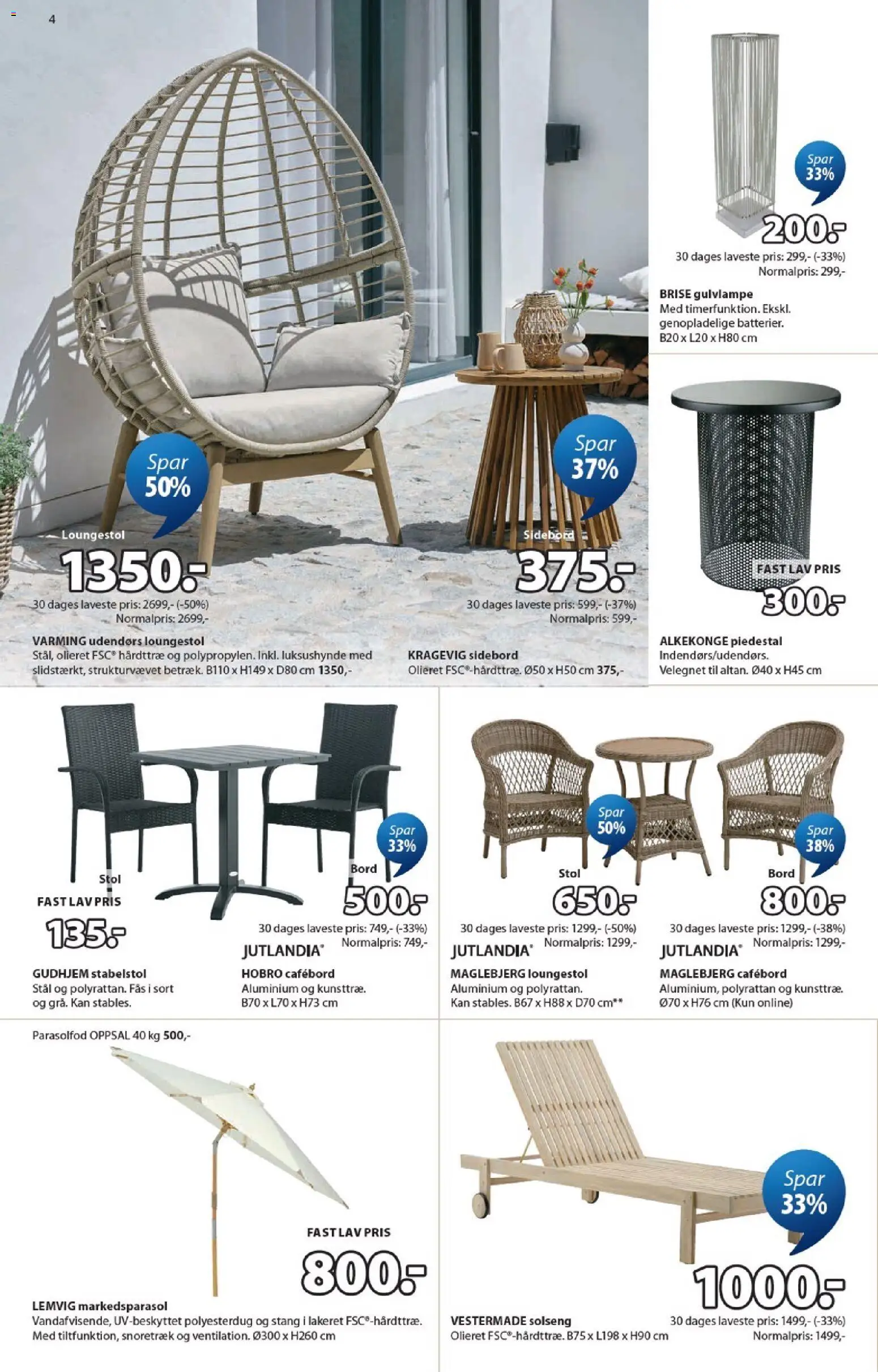 JYSK tilbudsavis – gyldig fra 29.05.2026 | Side: 4 | Produkter: Bord, Stol