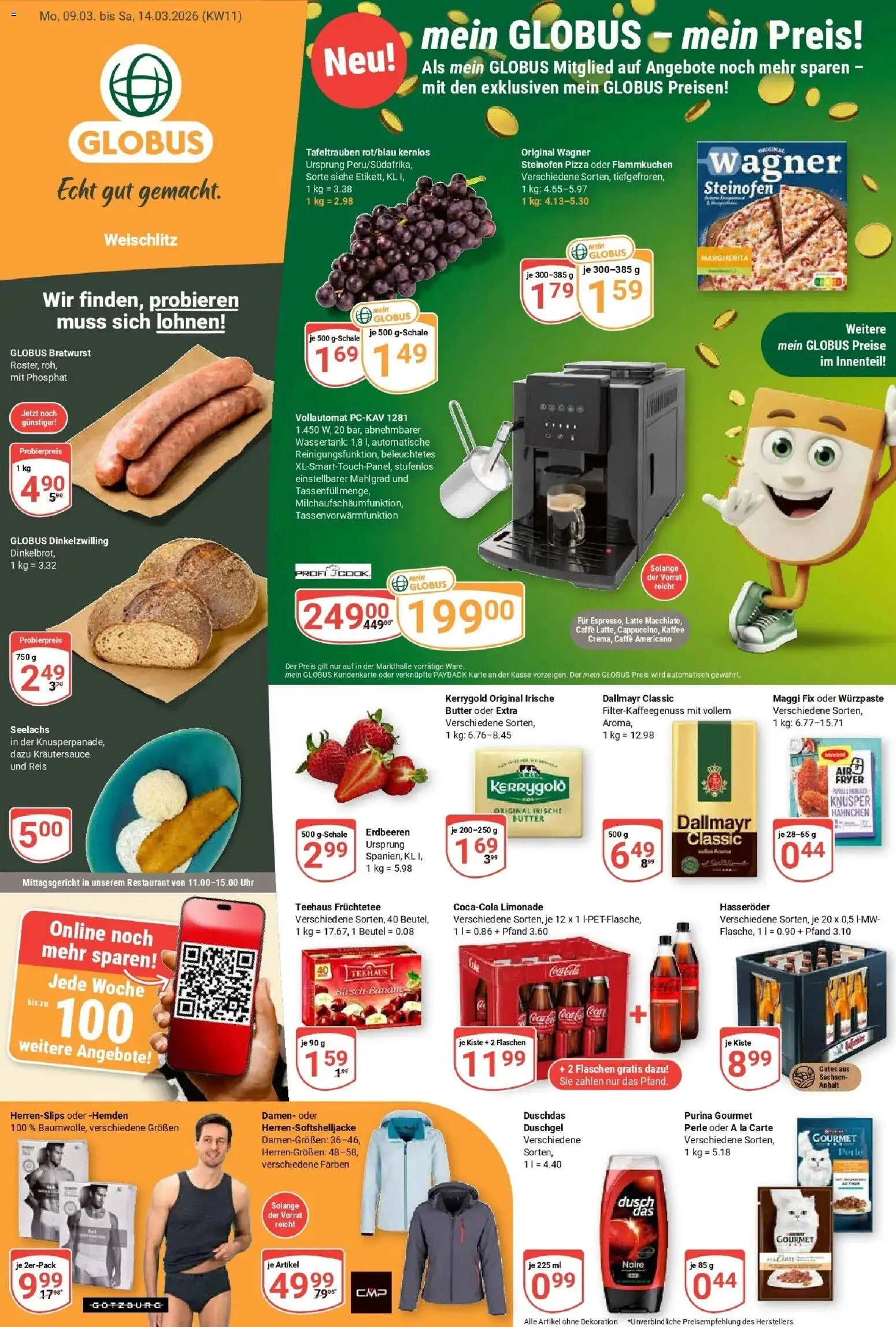 Globus prospekt Weischlitz	 – gültig ab 09.03.2026 | Seite: 3 | Produkte: Dallmayr, Duschdas, Hasseröder, Uhr