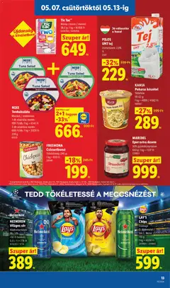 PILOS UHT tej, Zsírtartalom: 2,8%, 1 l - amely érvényes a következő dátumtól: 07.05.2026 | Oldal: 13