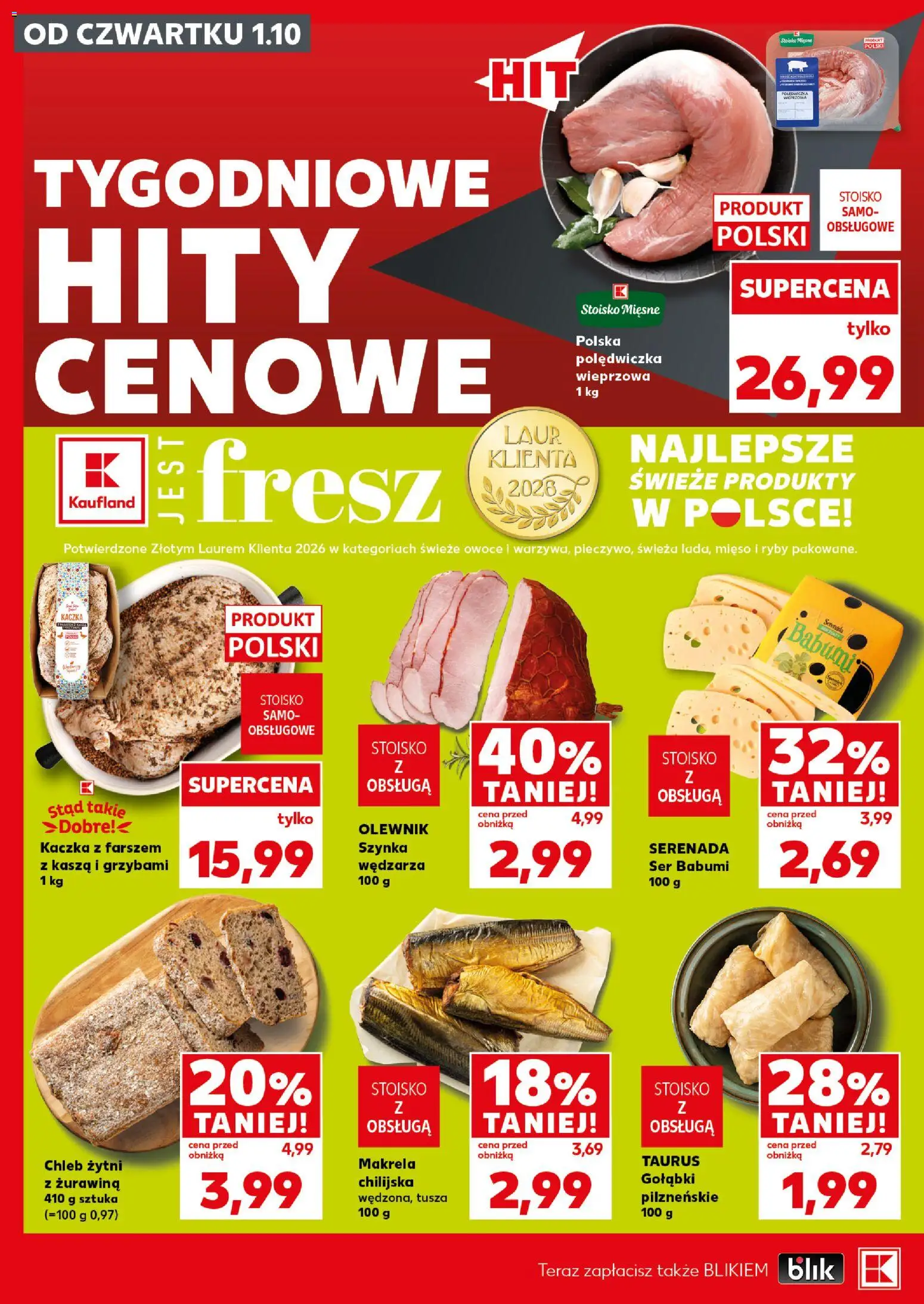 Kaufland Polsko leták - Mocny start od 05.10.2026 | Strana: 8 | Produkty: Chléb, Ryby, Makrela