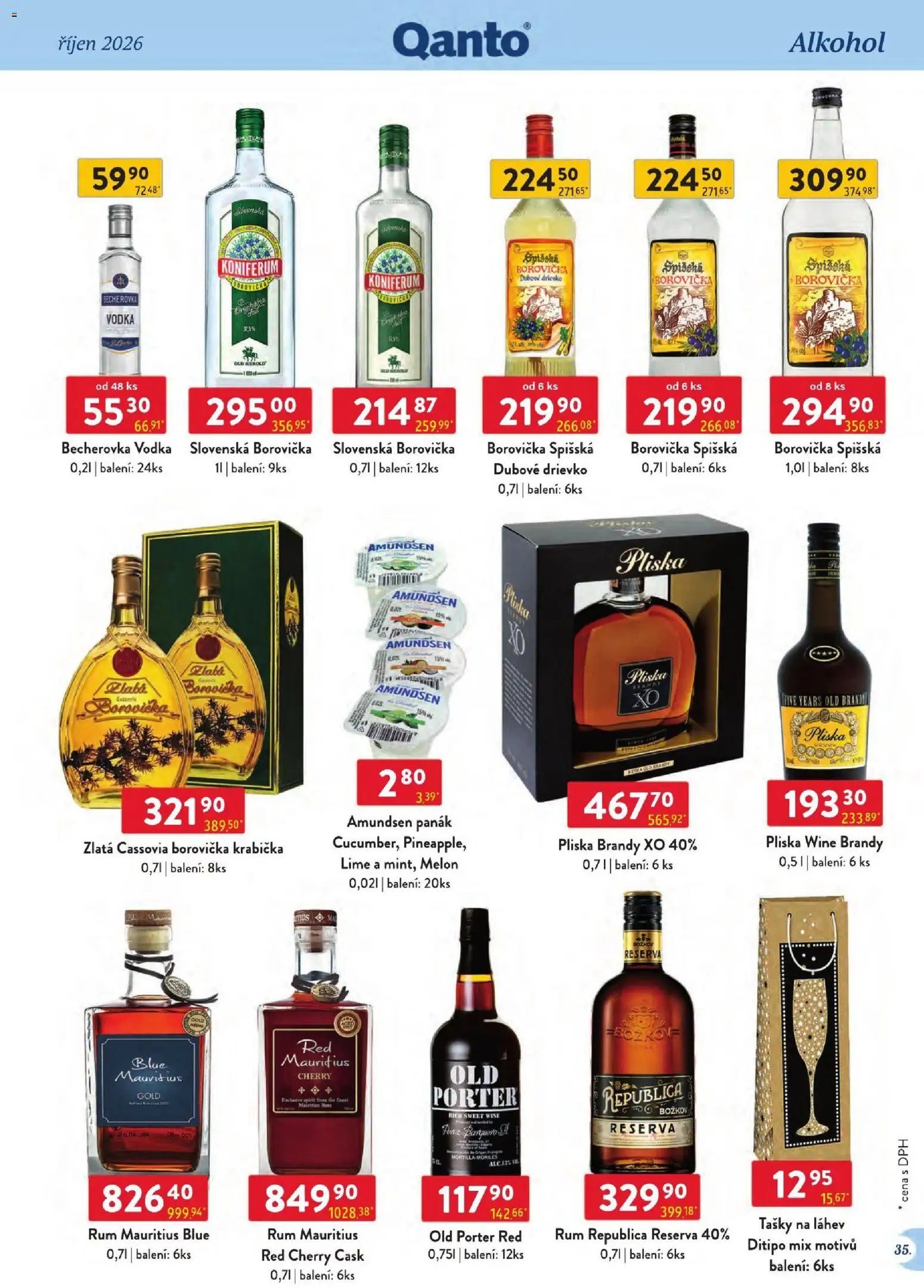 Astur & Qanto leták - Velkoobchod 10/2026 od 01.10.2026 | Strana: 35 | Produkty: Finest, Vodka, Brandy, Tašky