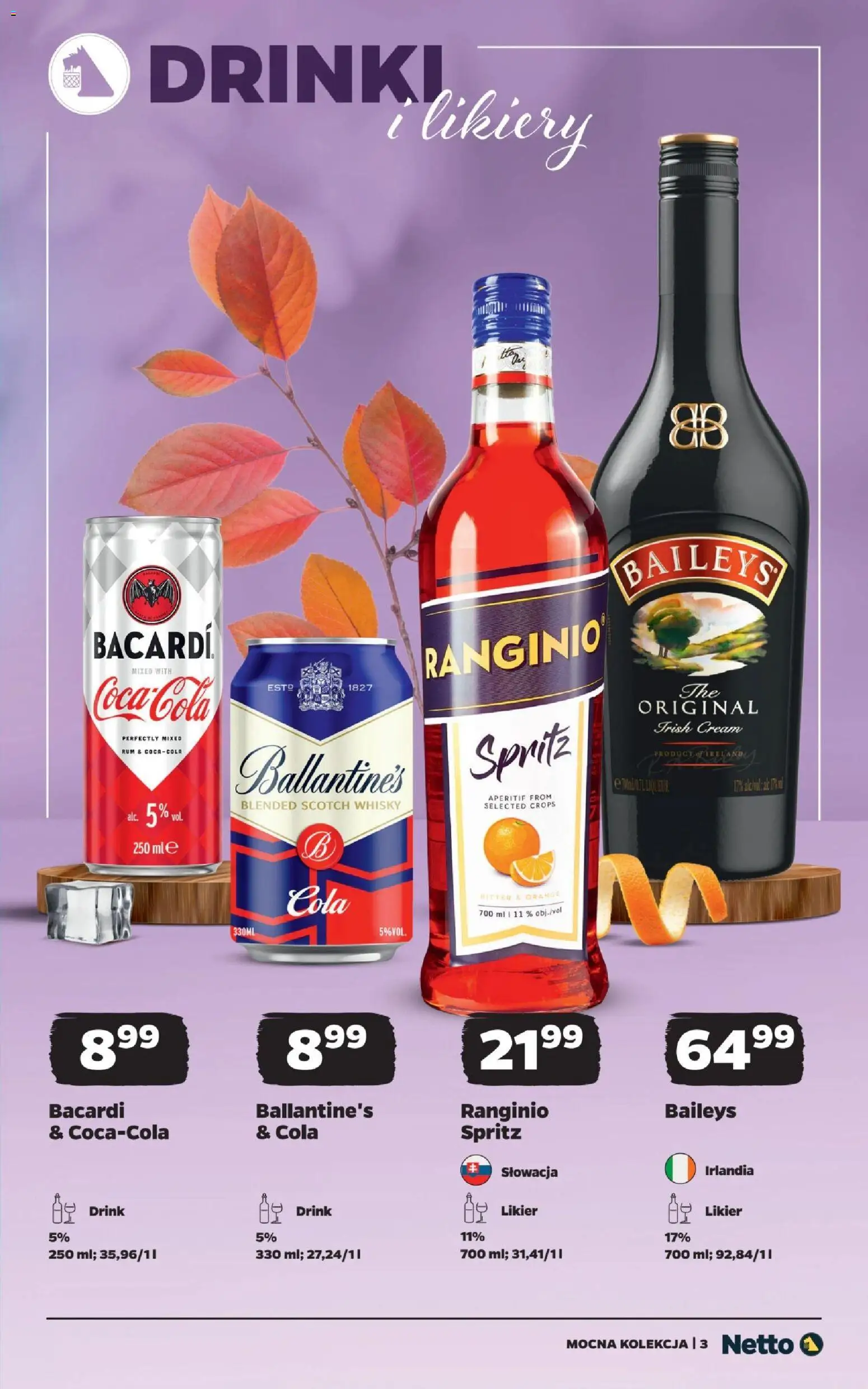 Netto gazetka - Mocne alkohole od 12.10.2026 | Strona: 3 | Produkty: Baileys, Bacardi, Rum, Whisky