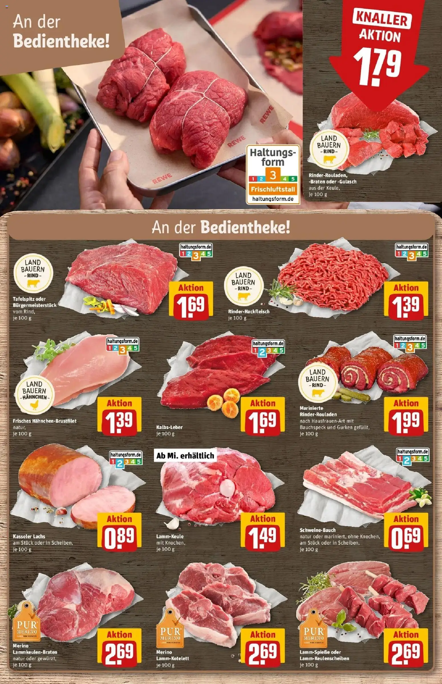 REWE Prospekt ab 26.10.2026 zum Blättern » Angebote | Seite: 10 | Produkte: Lammkeule, Hahnchen, Kalbsleber, Lachs