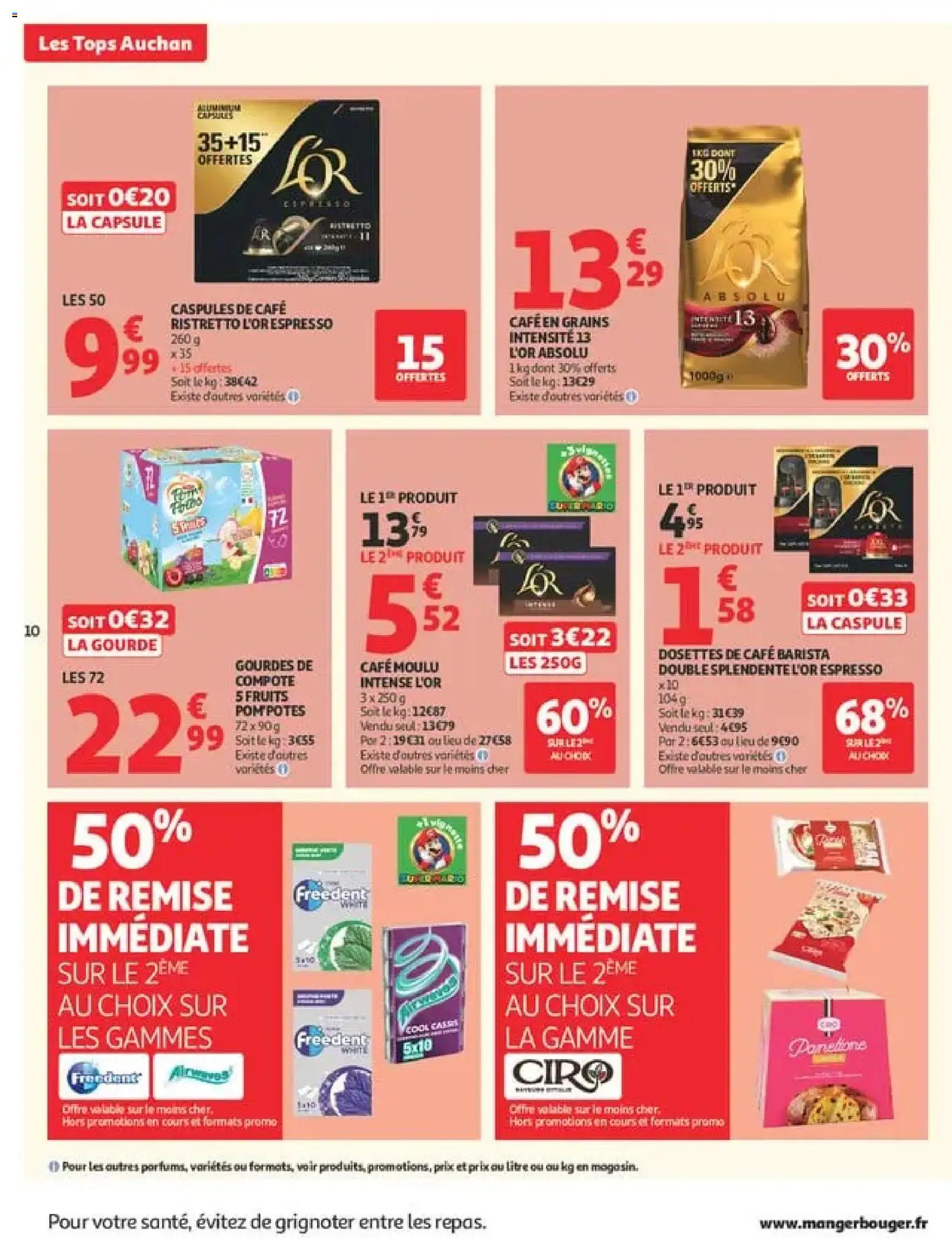 {H1} | Page: 10 | Produits: Gourde, Café en grains, Fruits, L'or espresso