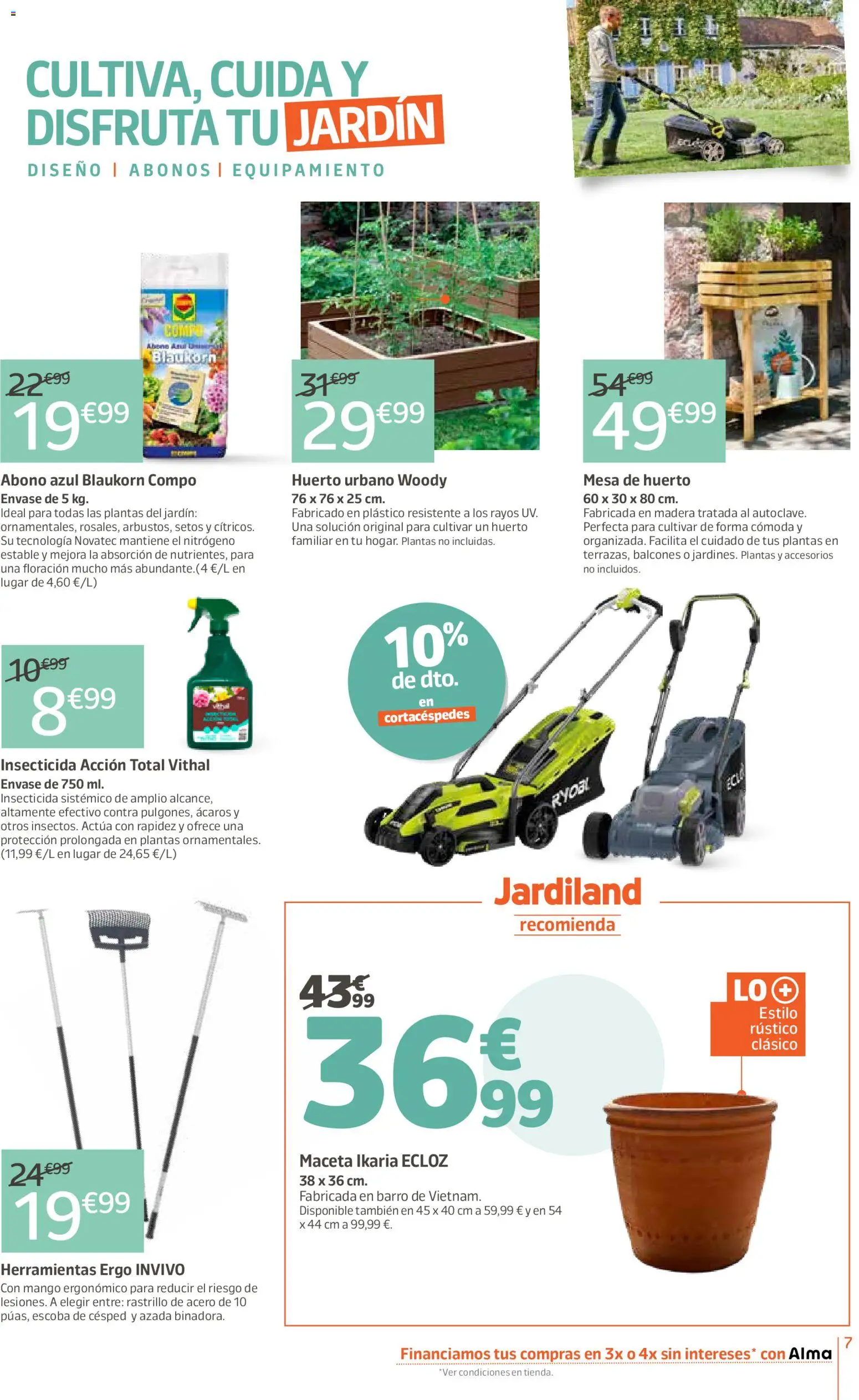 Jardiland folleto │ válido desde el 02.04.2026 | Página: 7 | Productos: Escoba, Ρούτερ, Mesa, Maceta