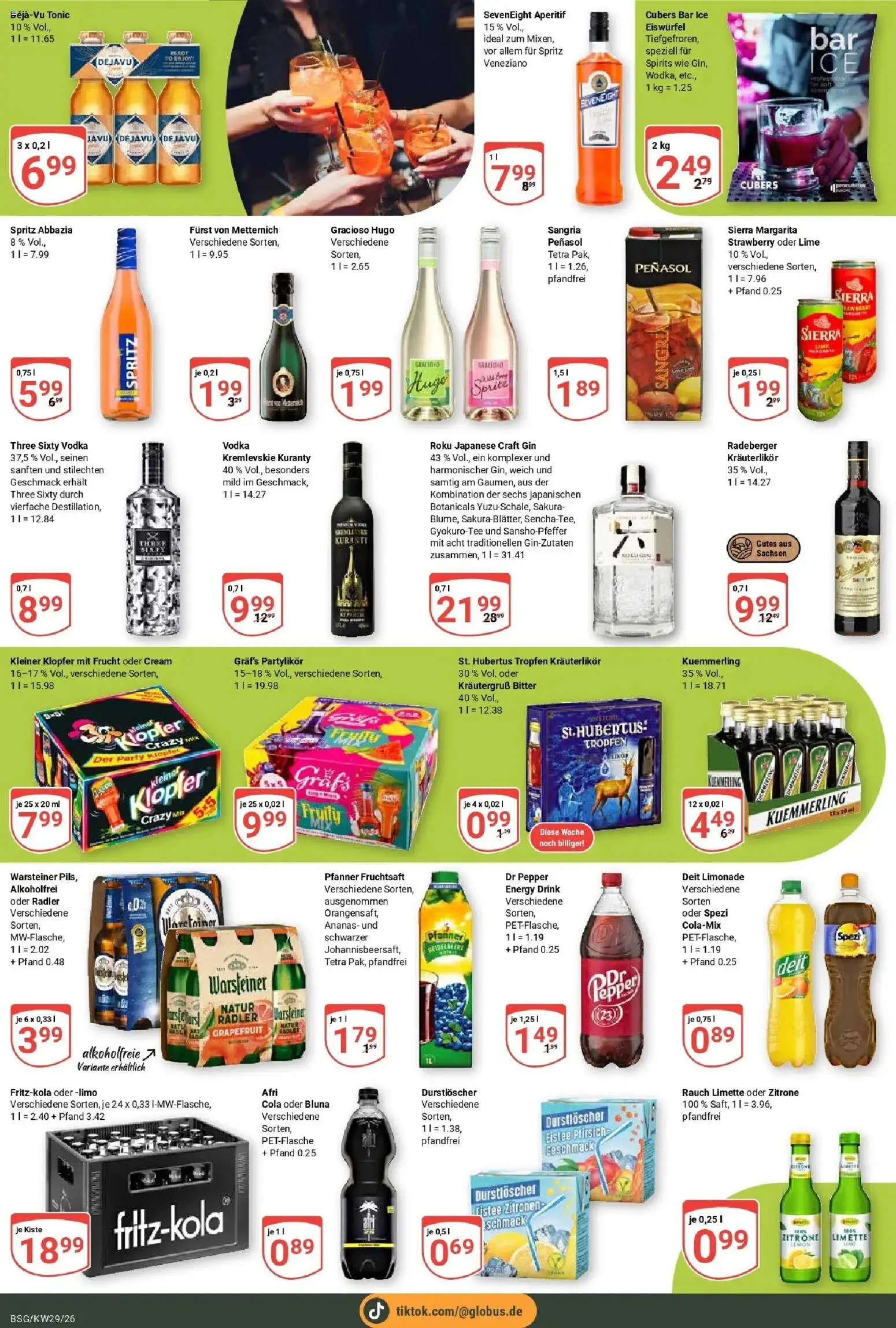 Globus Prospekt Braunschweig – gültig ab 13.07.2026 | Seite: 16 | Produkte: Sprite, Pfirsich, Limette, Hugo