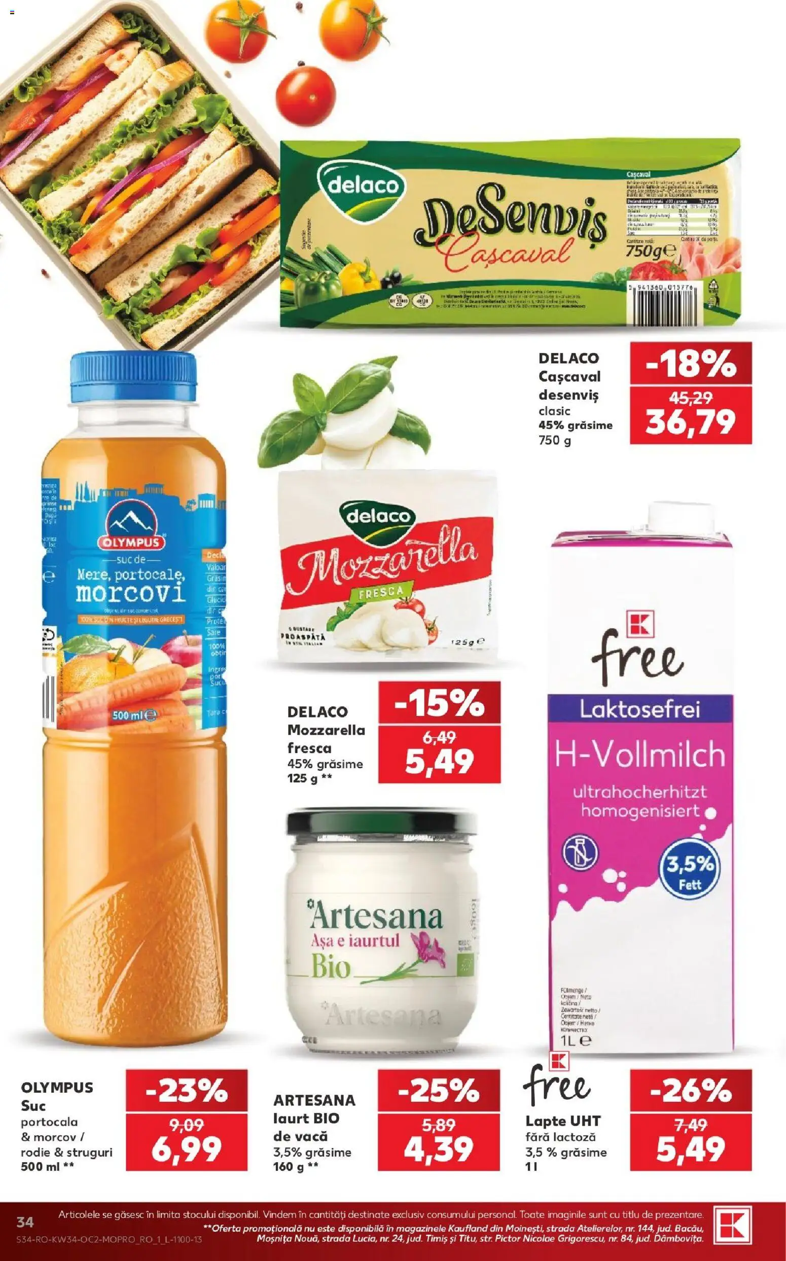 Noul catalog Kaufland – valabil de la 19.08.2026 | Pagină: 34 | Produse: Struguri, Delaco, Lapte, Morcovi