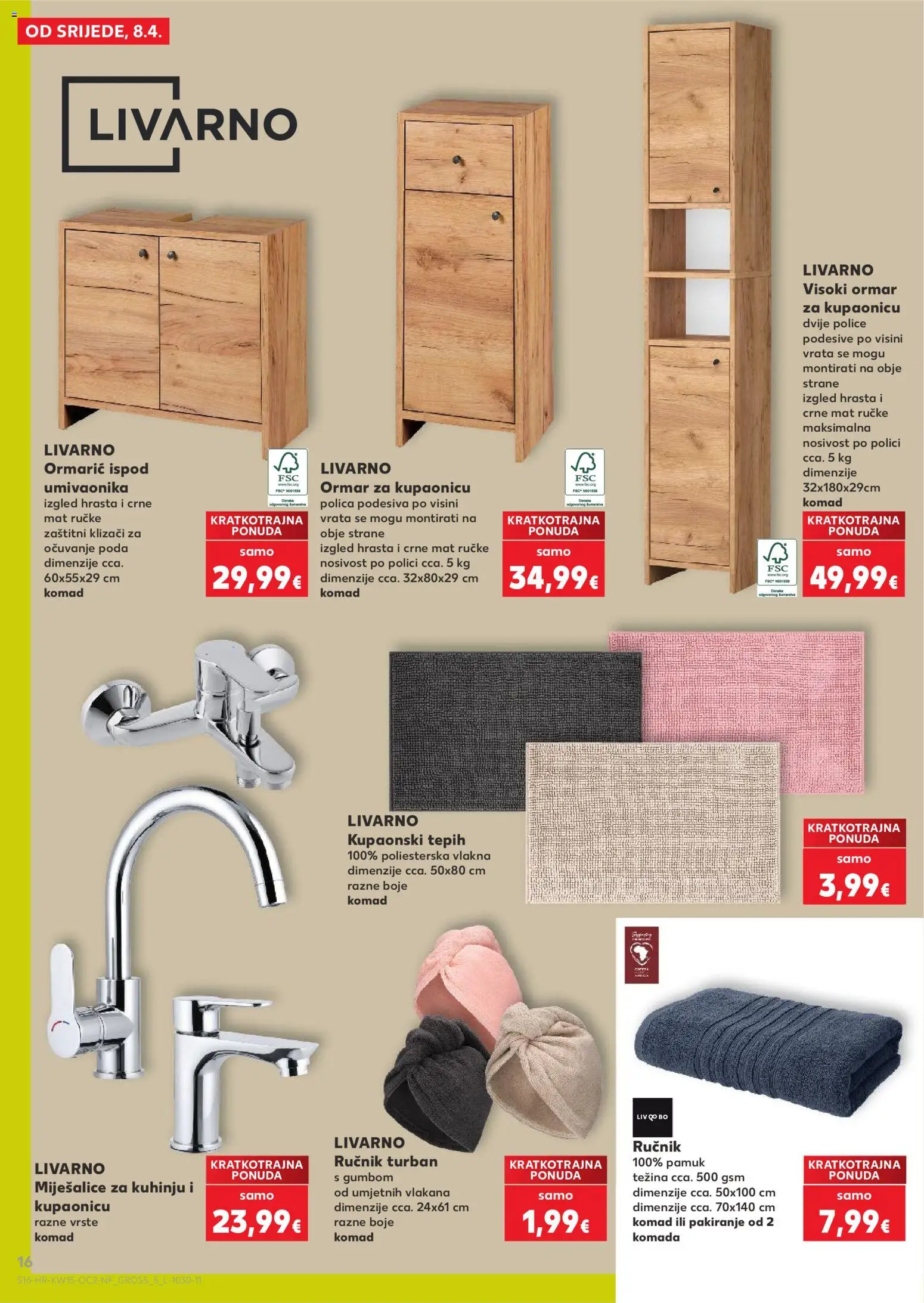 Kaufland katalog | vrijedi od 08.04.2026 | Stranica: 16 | Proizvodi: Ormar, Tepih, Ručnik, Vrata