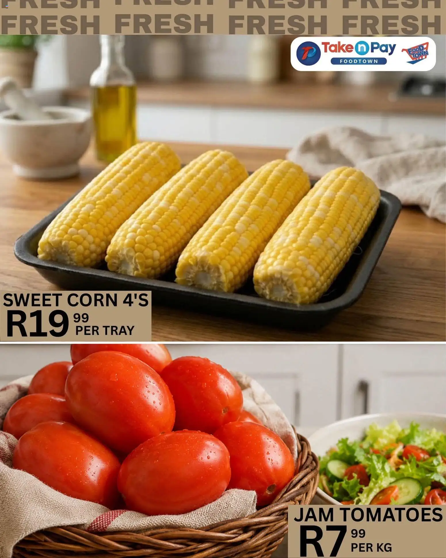 New Take n Pay catalogue – valid from 23/08/2026 | Page: 13 | Products: Corn, Jam, Tray, Tomatoes