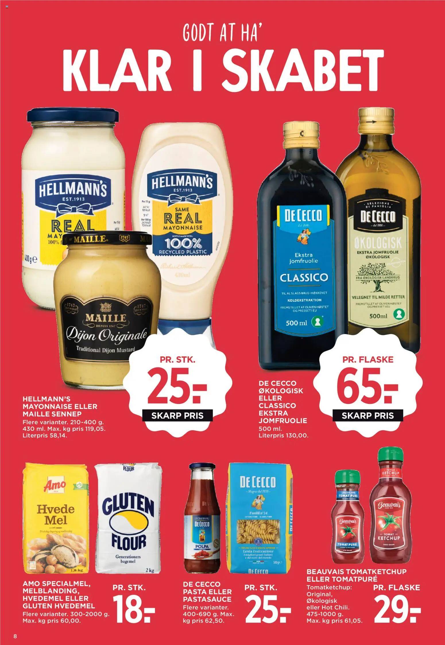 Meny tilbudsavis – gyldig fra 24/07/2026 | Side: 14 | Produkter: Pasta, Ketchup, Sennep, Oliven