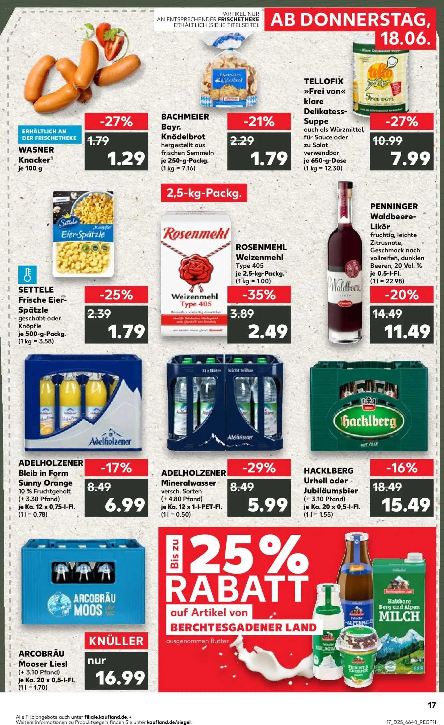 Kaufland Prospekt – gültig ab 18.06.2026 | Seite: 17 | Produkte: Milch, Eier, Likör, Salat