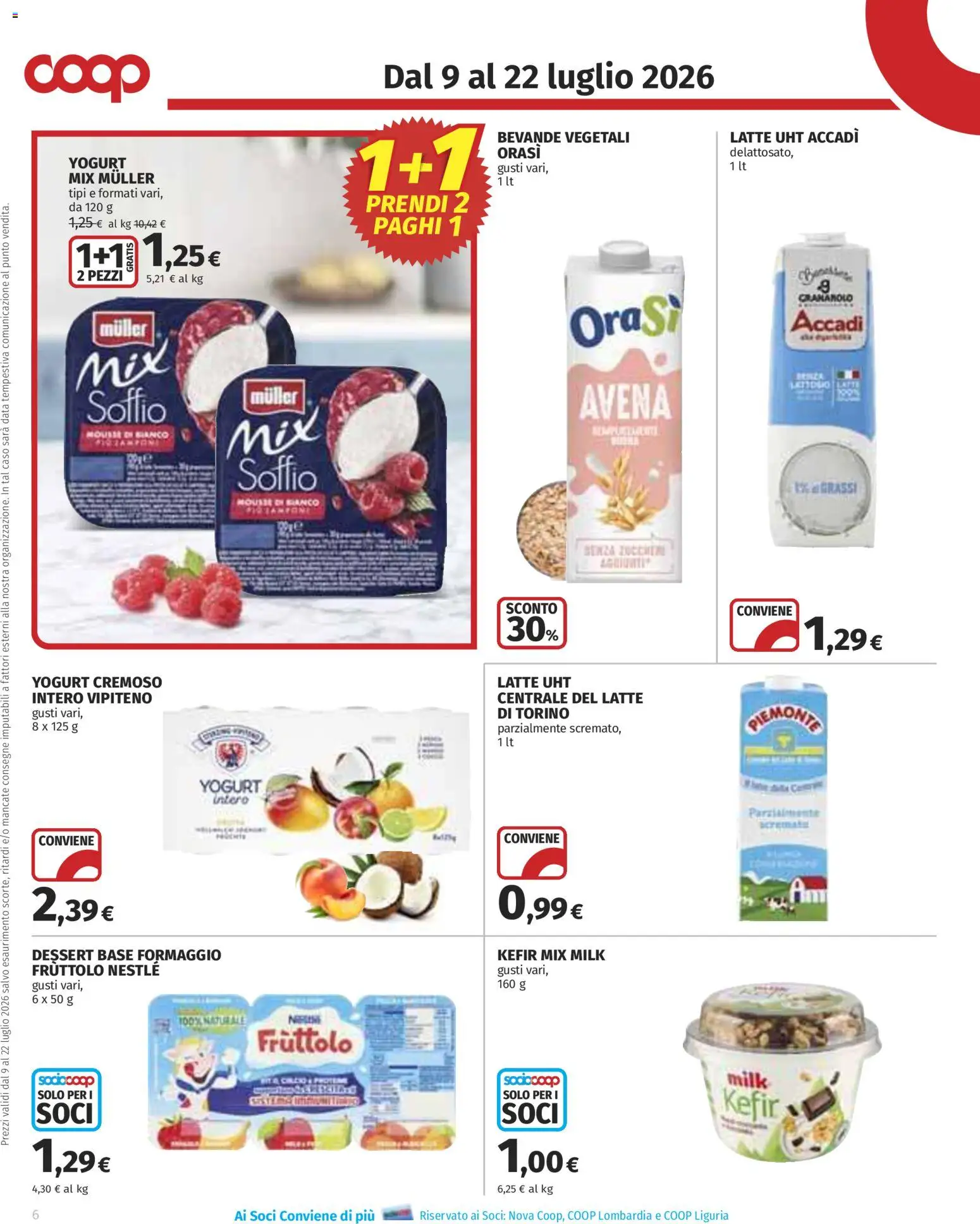 Volantino COOP del 09/07/2026 | Pagina: 6 | Prodotti: Yogurt, Birra, Formaggio, Data