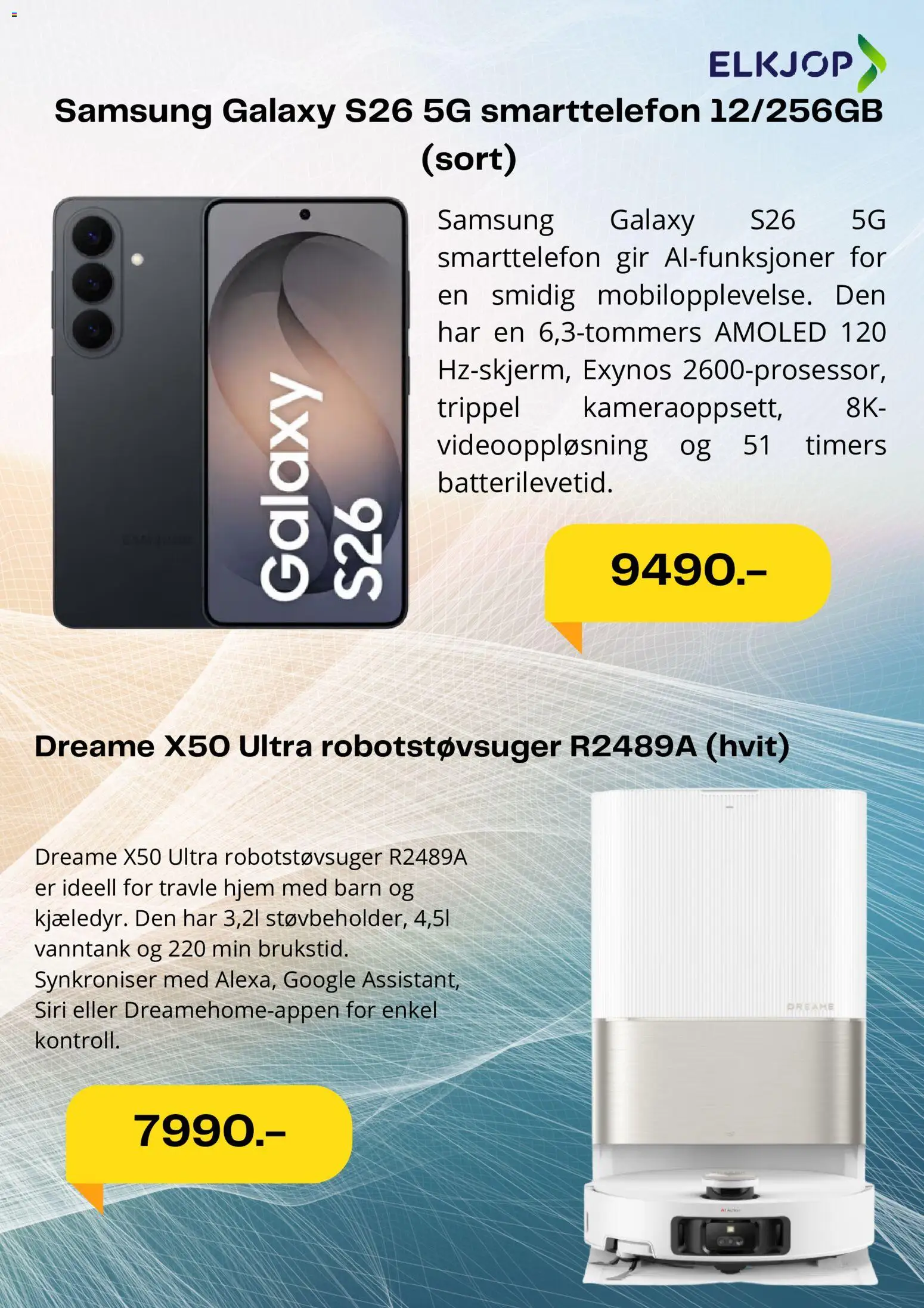 {H1} | Side: 4 | Produkter: Robotstøvsuger, Smarttelefon