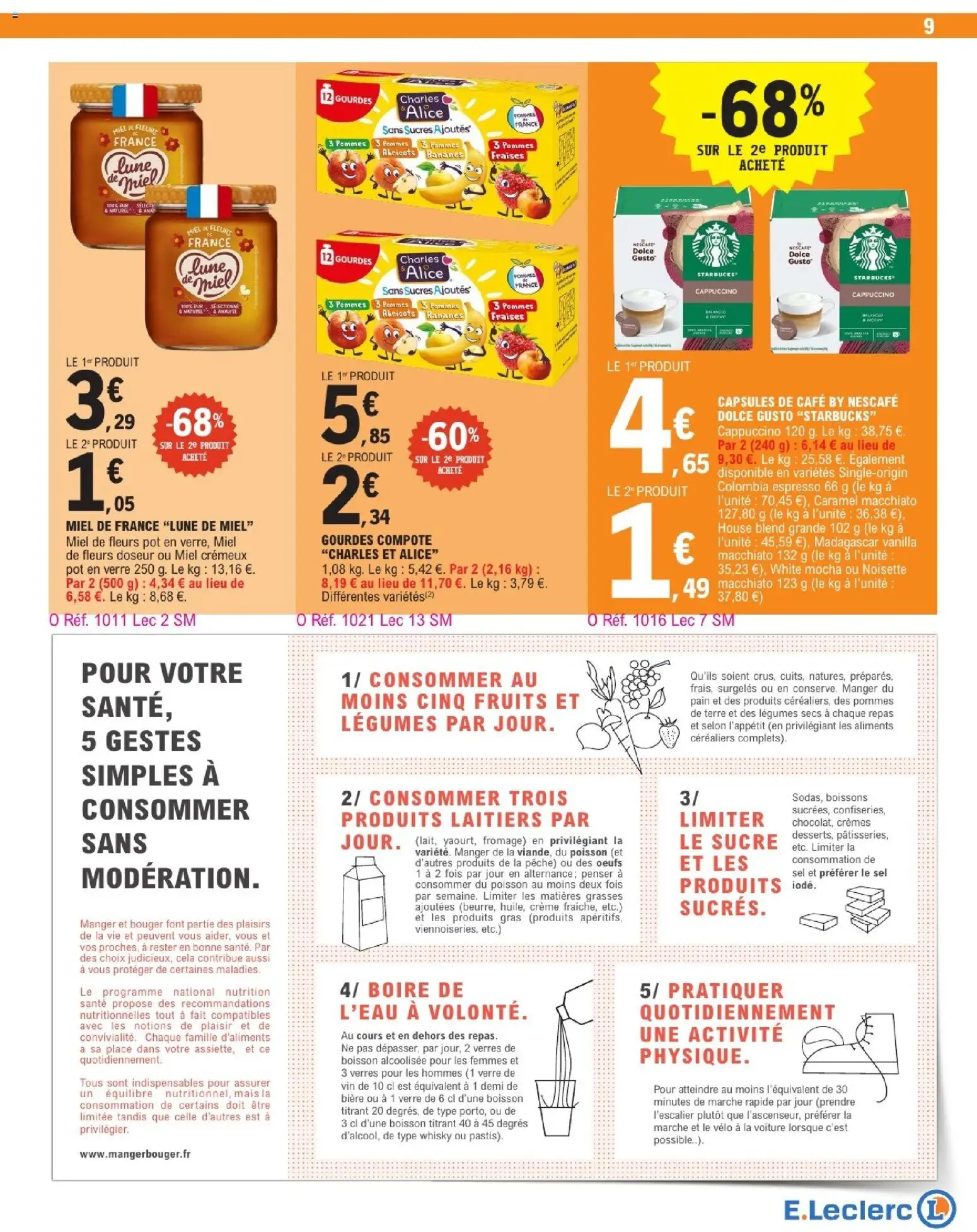 {H1} | Page: 9 | Produits: Pêche, Miel, Œufs, Bananes