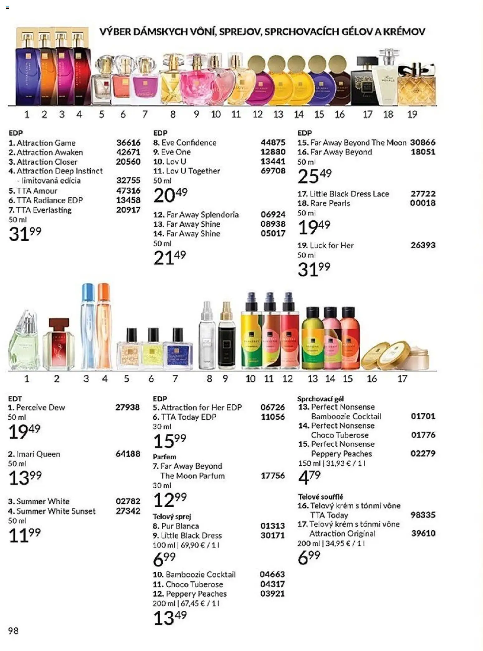 Nové Avon akcie – leták je platný od 01.06.2026 | Strana: 98 | Produkty: Parfém, Telový krém, Krém