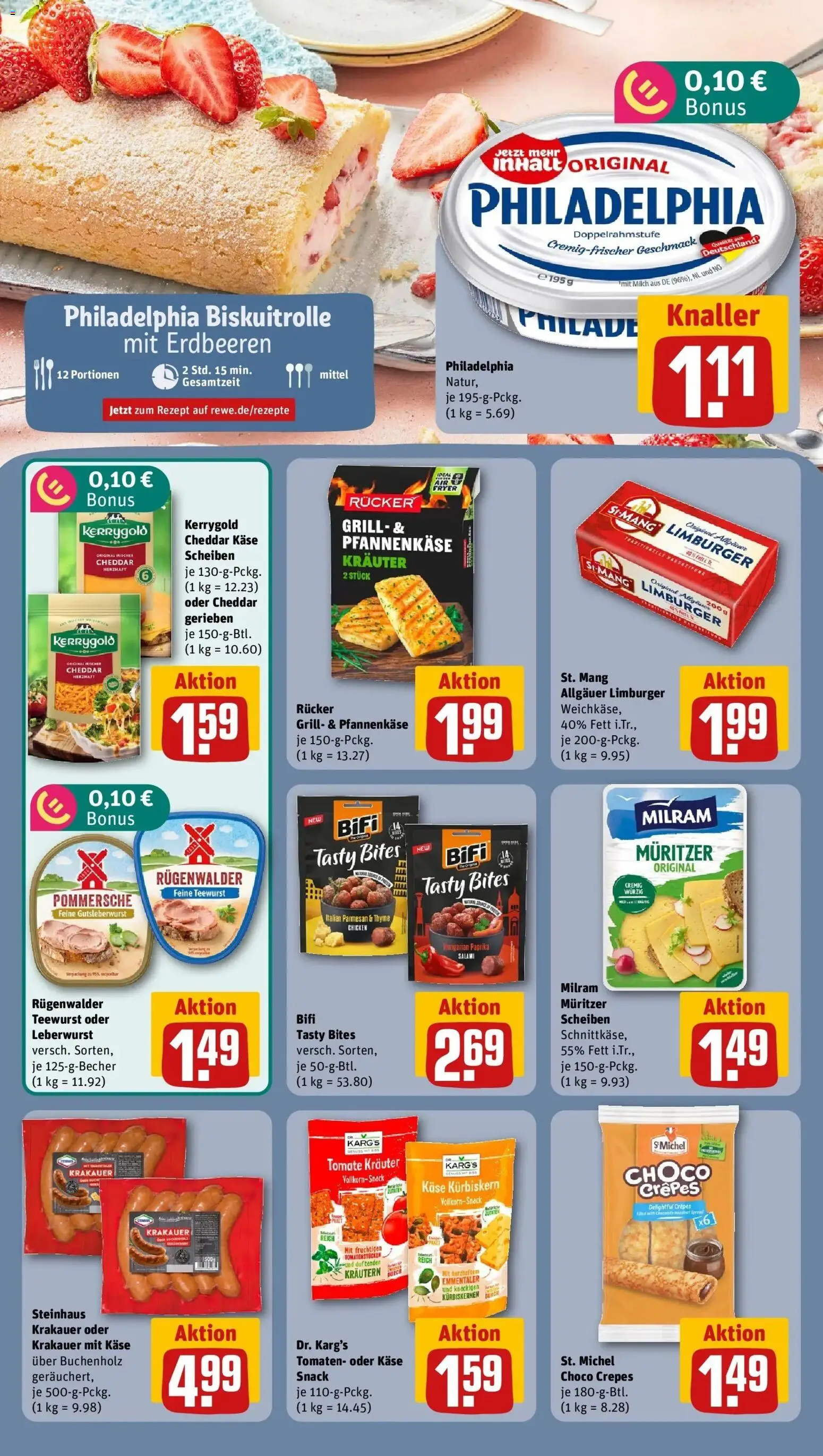 Rewe Prospekt Krefeld – gültig ab 13.07.2026 | Seite: 12 | Produkte: Grill, Käse, Bifi, Salami
