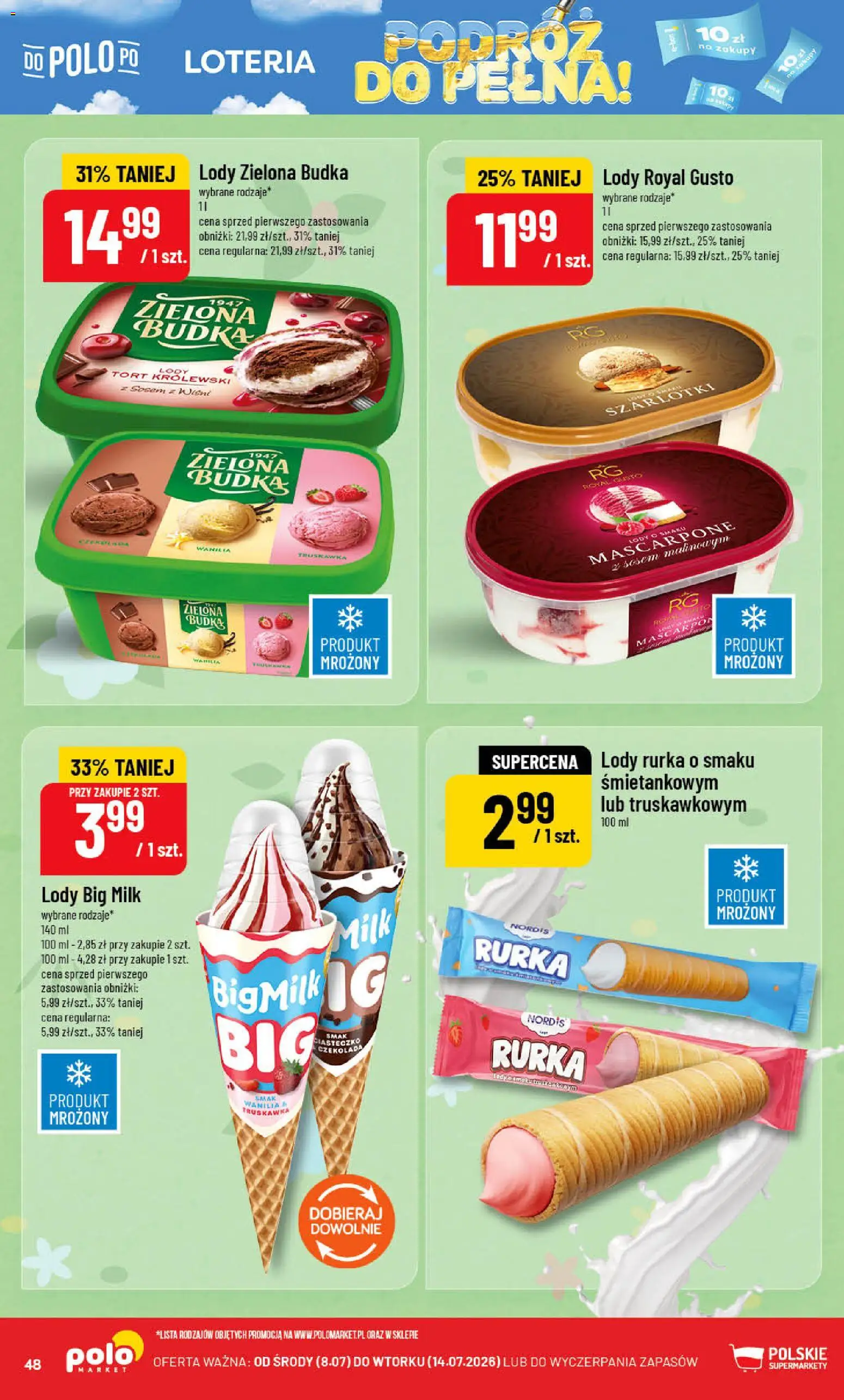 POLOmarket gazetka od 08.07.2026 | Strona: 48 | Produkty: Tort, Big Milk, Mascarpone, Czekolada