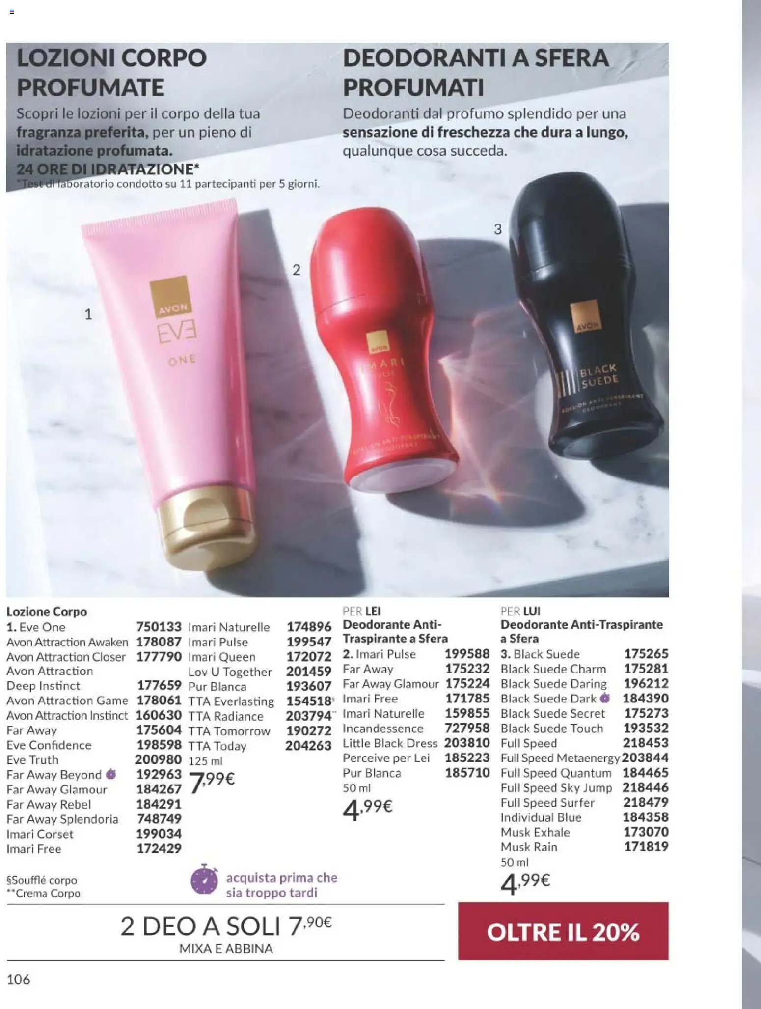 Volantino Avon del 01/09/2026 | Pagina: 106 | Prodotti: Crema, Deodorante, Antitraspirante, Fragranza