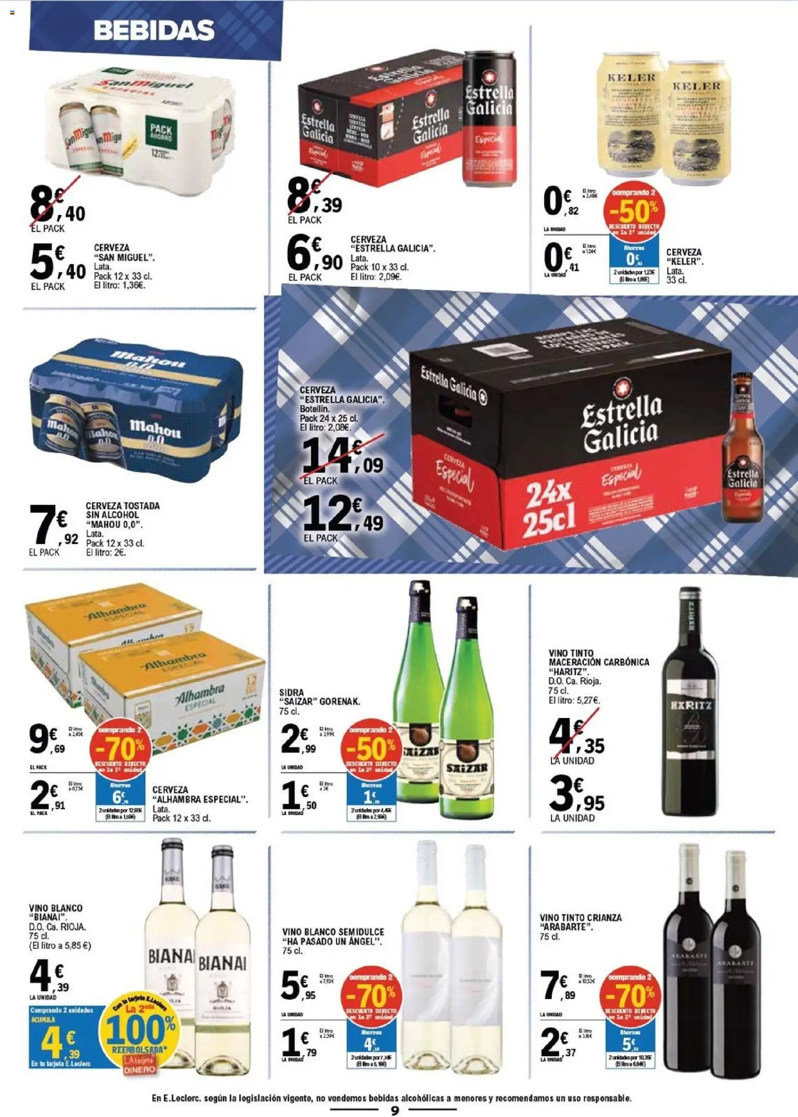 E.Leclerc Viktoria - Gasteiz │ válido desde el 22/07/2026 | Página: 9 | Productos: Vino, Cerveza