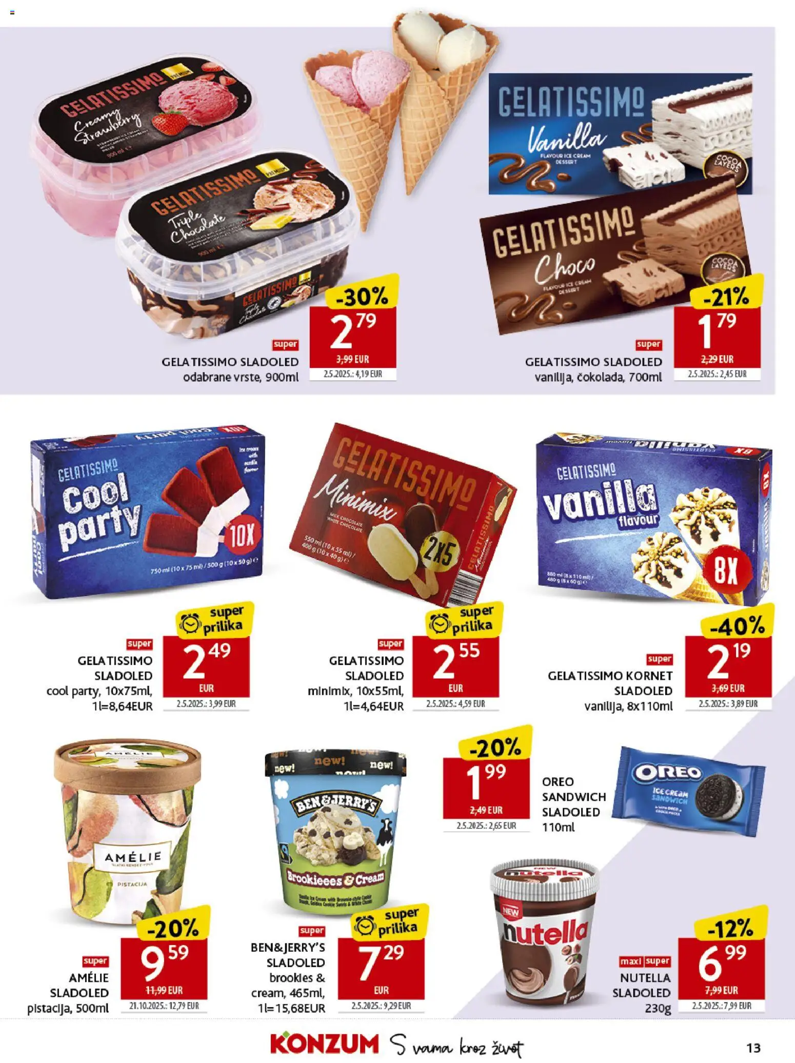 Konzum HR akciós ujság - amely érvényes a következő dátumtól: 10.06.2026 | Oldal: 13 | Termékek: Nutella