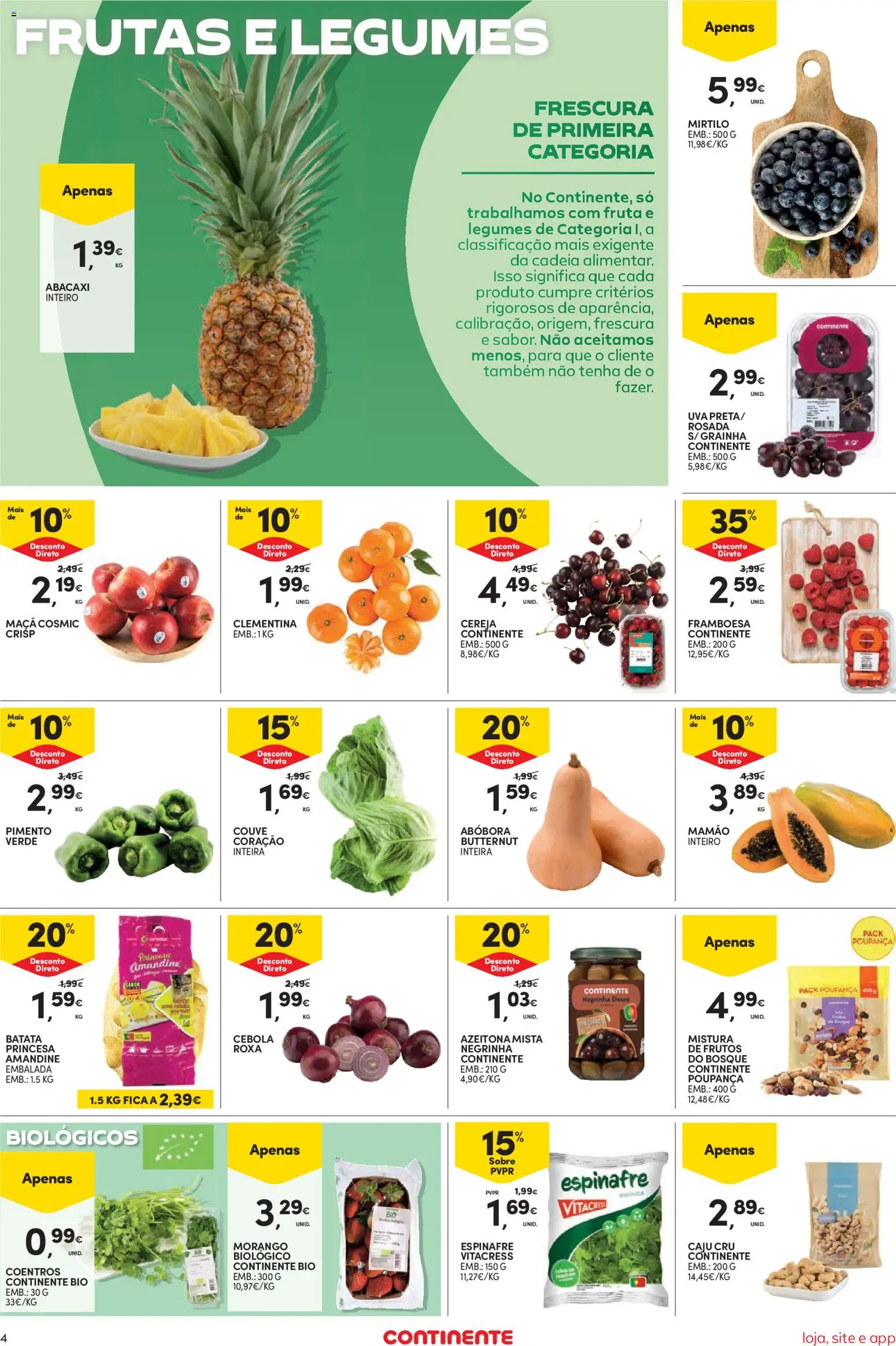 Continente Semanal Continente Bom Dia │ válido de 12.05.2026 | Página: 4 | Produtos: Batata, Cebola, Cereja, Abacaxi